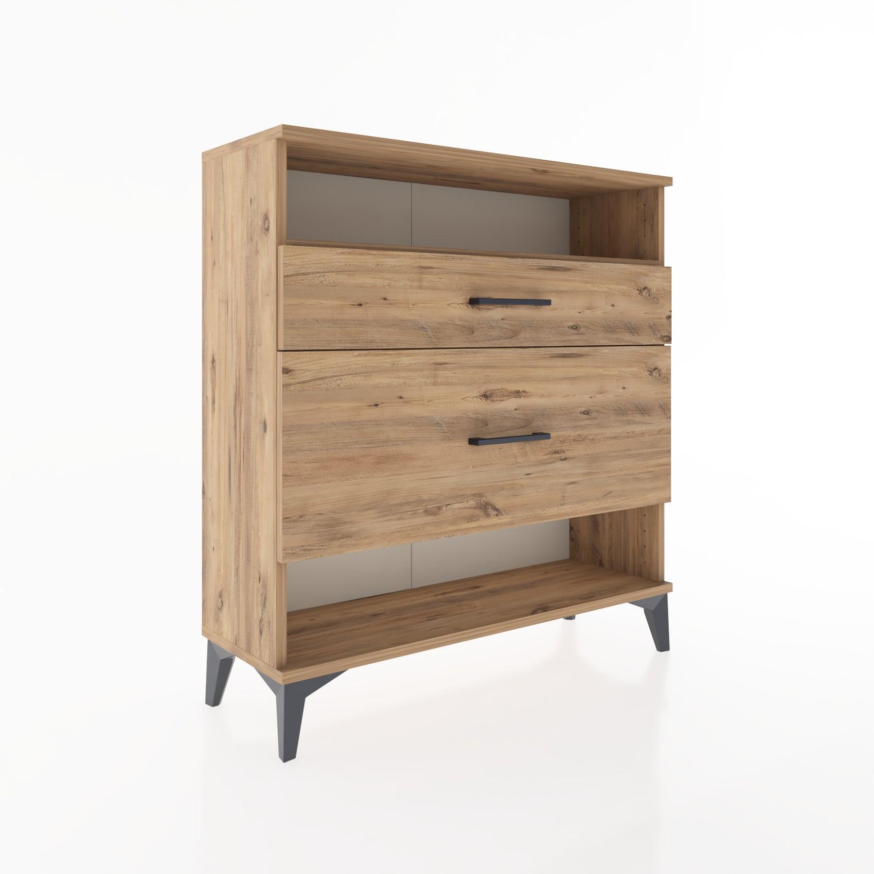 Woodntry Modular Dresser Pine 88x30x84 cm with Drawers and Shelves CR19-3