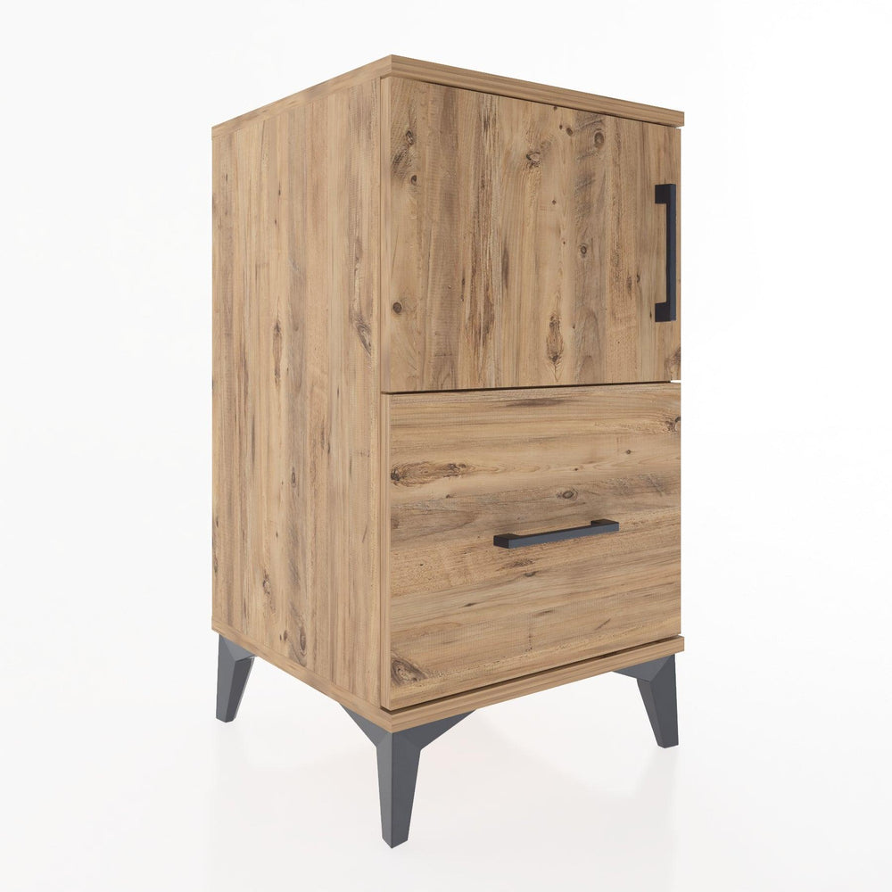 Woodntry Modular Nightstand Pine 44x44x68 cm with Cover and Drawer KC19-3