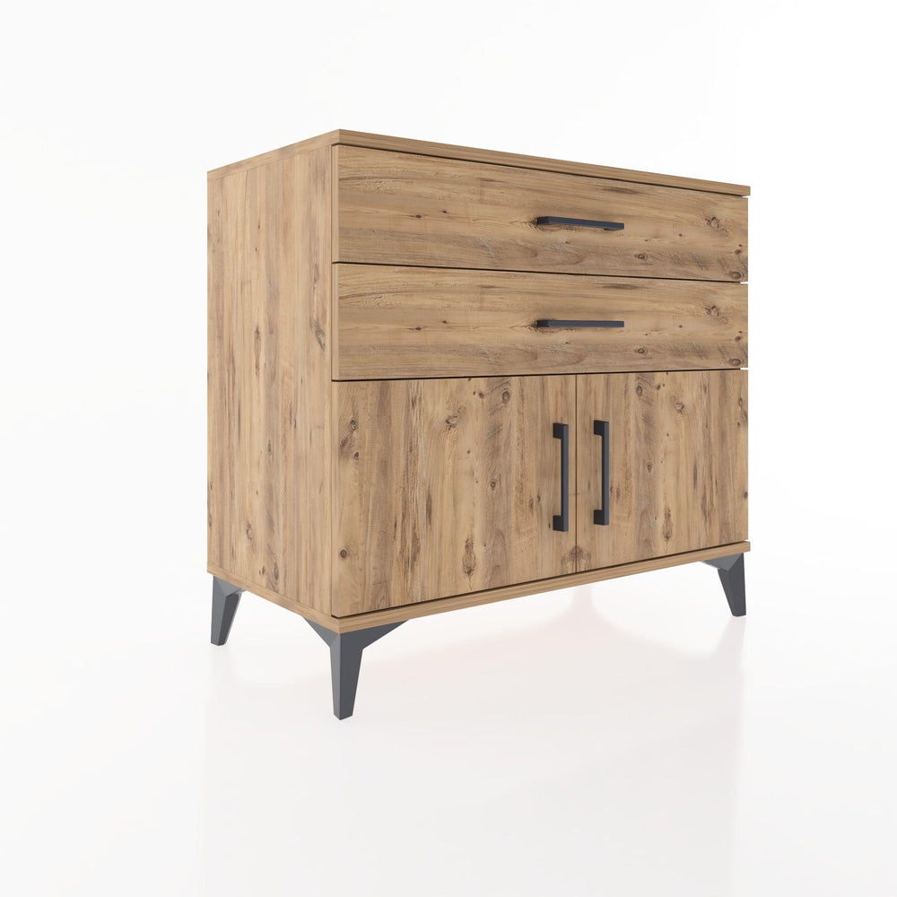 Woodntry Modüler Şifonyer Çam 88x44x68 cm Kapaklı ve Çekmeceli KC19-3