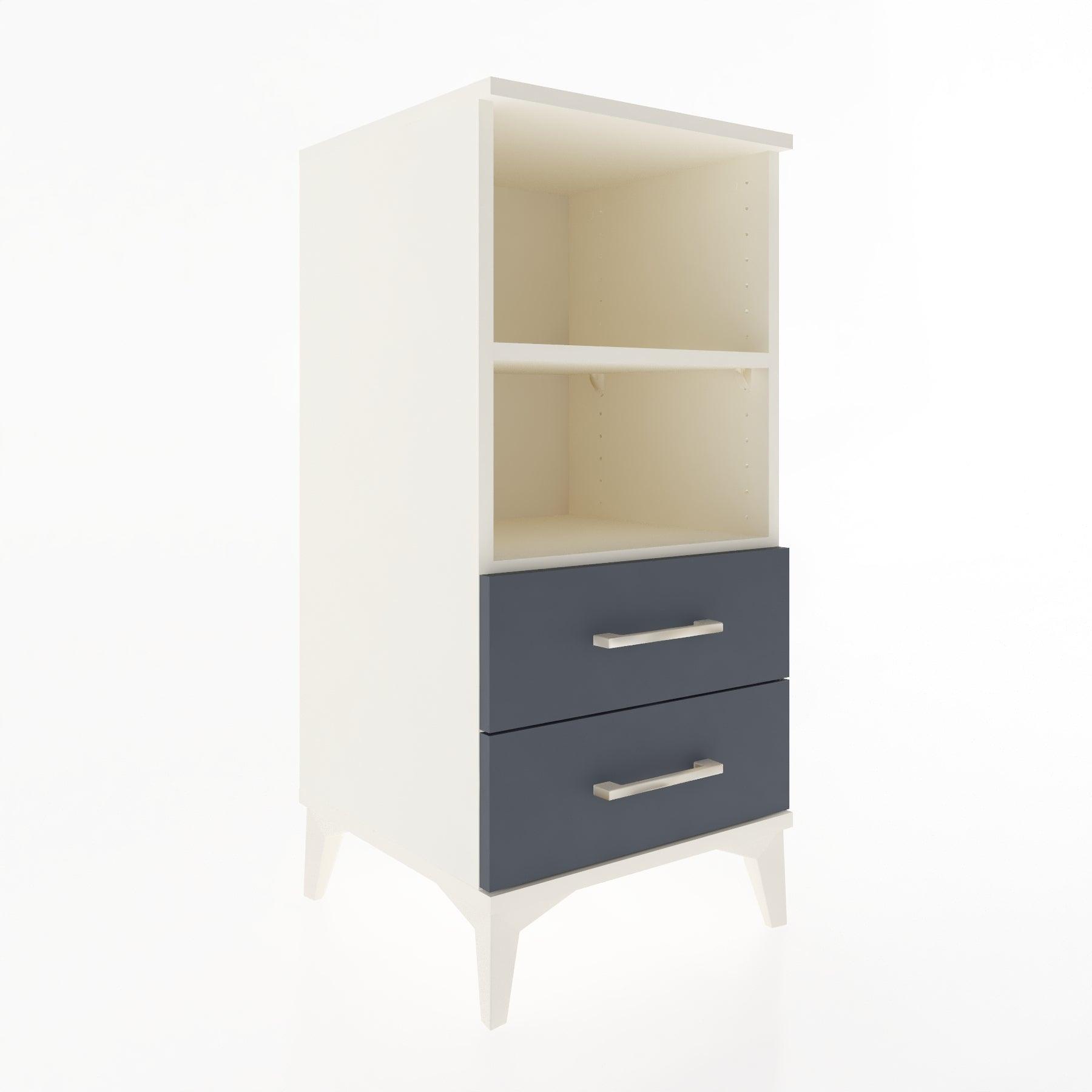 Woodntry Modular Nightstand Moonstone 44x44x84 cm with Drawer and Shelf CR20-1