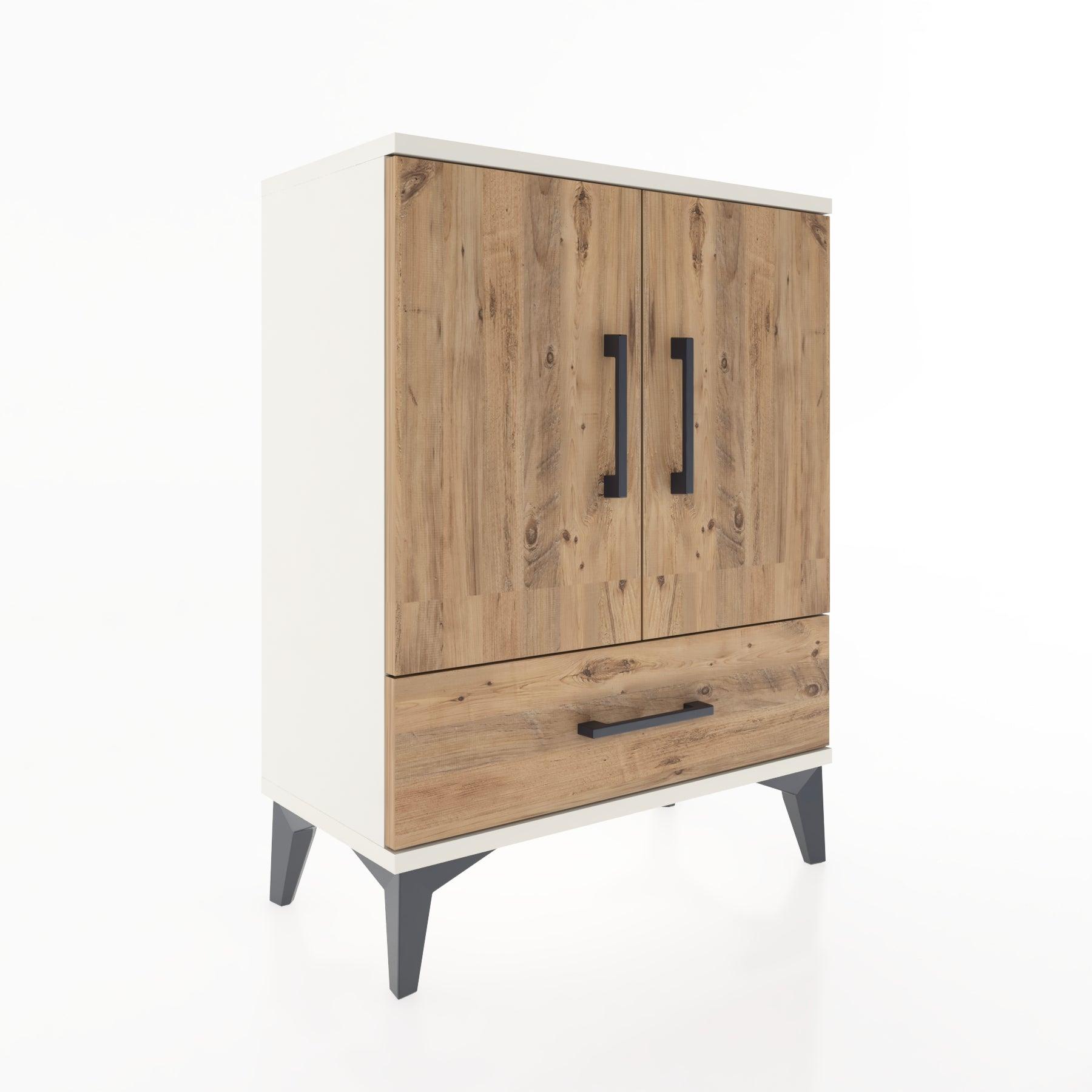 Woodntry Modular Nightstand Moonstone 60x30x68 cm with Cover and Drawer KC20-1