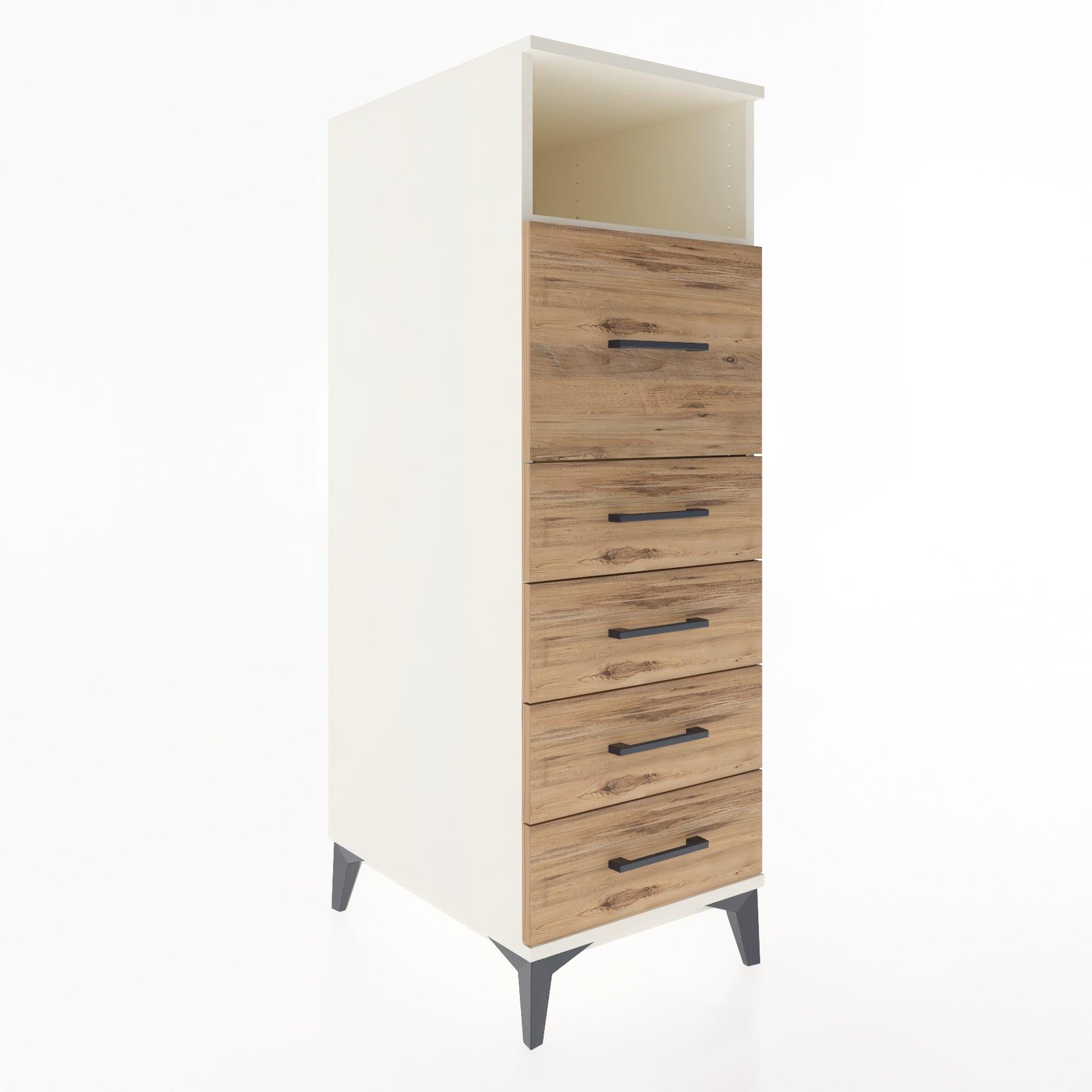 Woodntry Modular Cabinet Moonstone 44x30x122 cm with Drawers and Shelves CR20-1