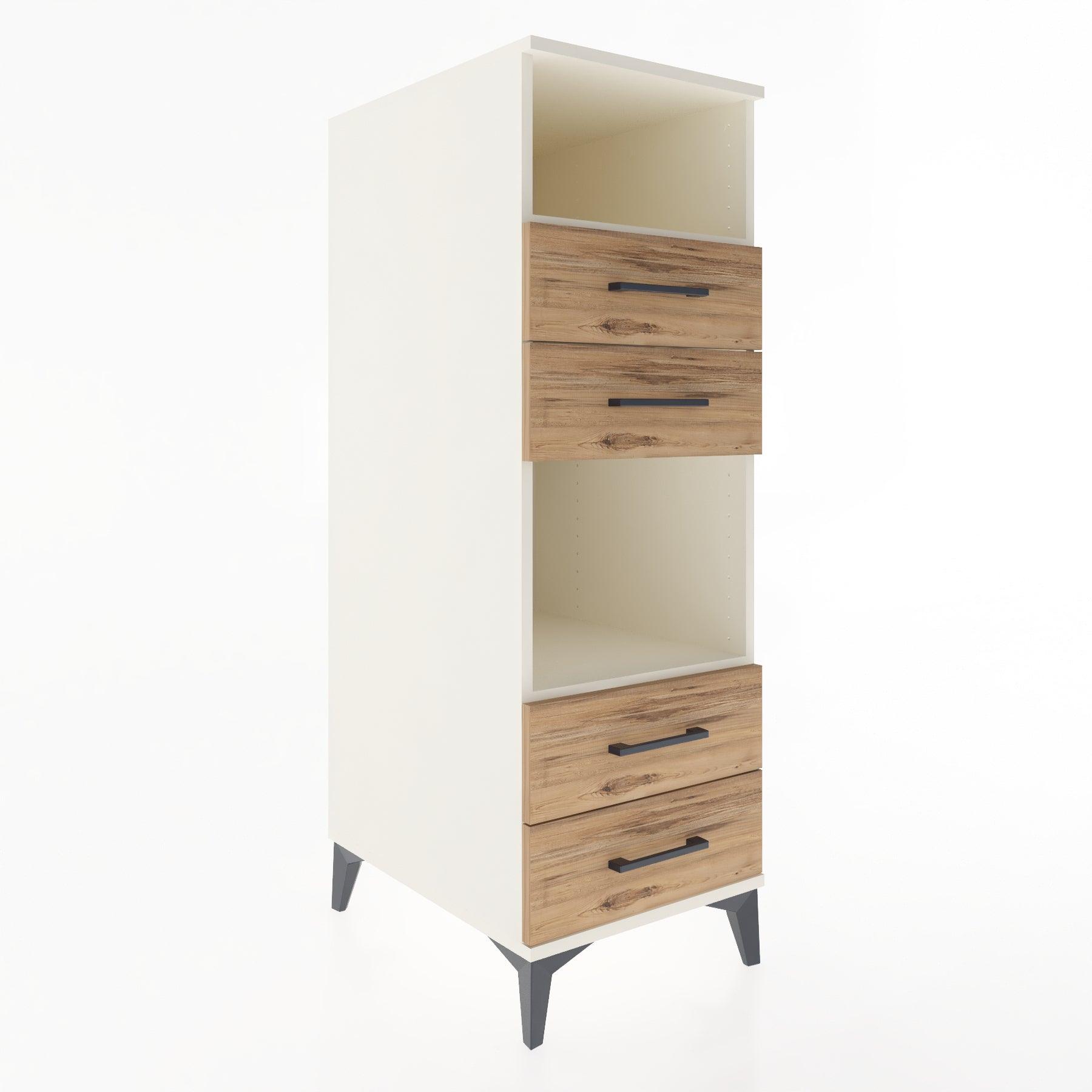 Woodntry Modular Cabinet Moonstone 44x59x122 cm with Drawers and Shelves CR120-1