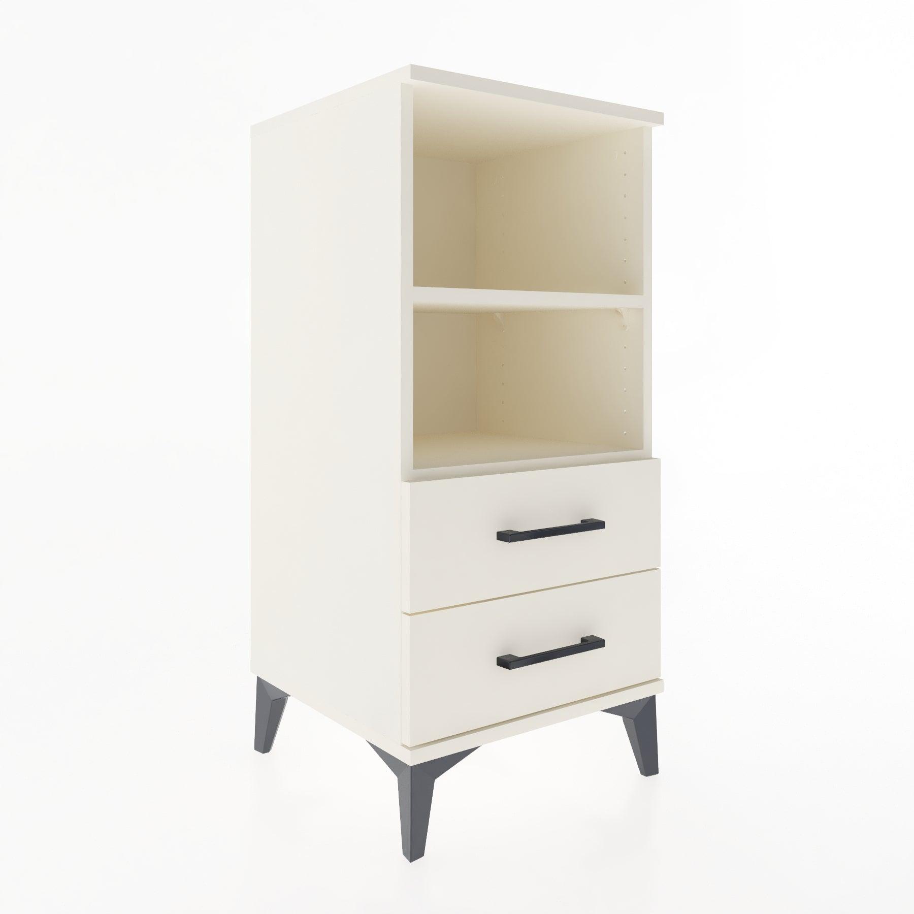 Woodntry Modular Nightstand Moonstone 44x44x84 cm with Drawer and Shelf CR20-1
