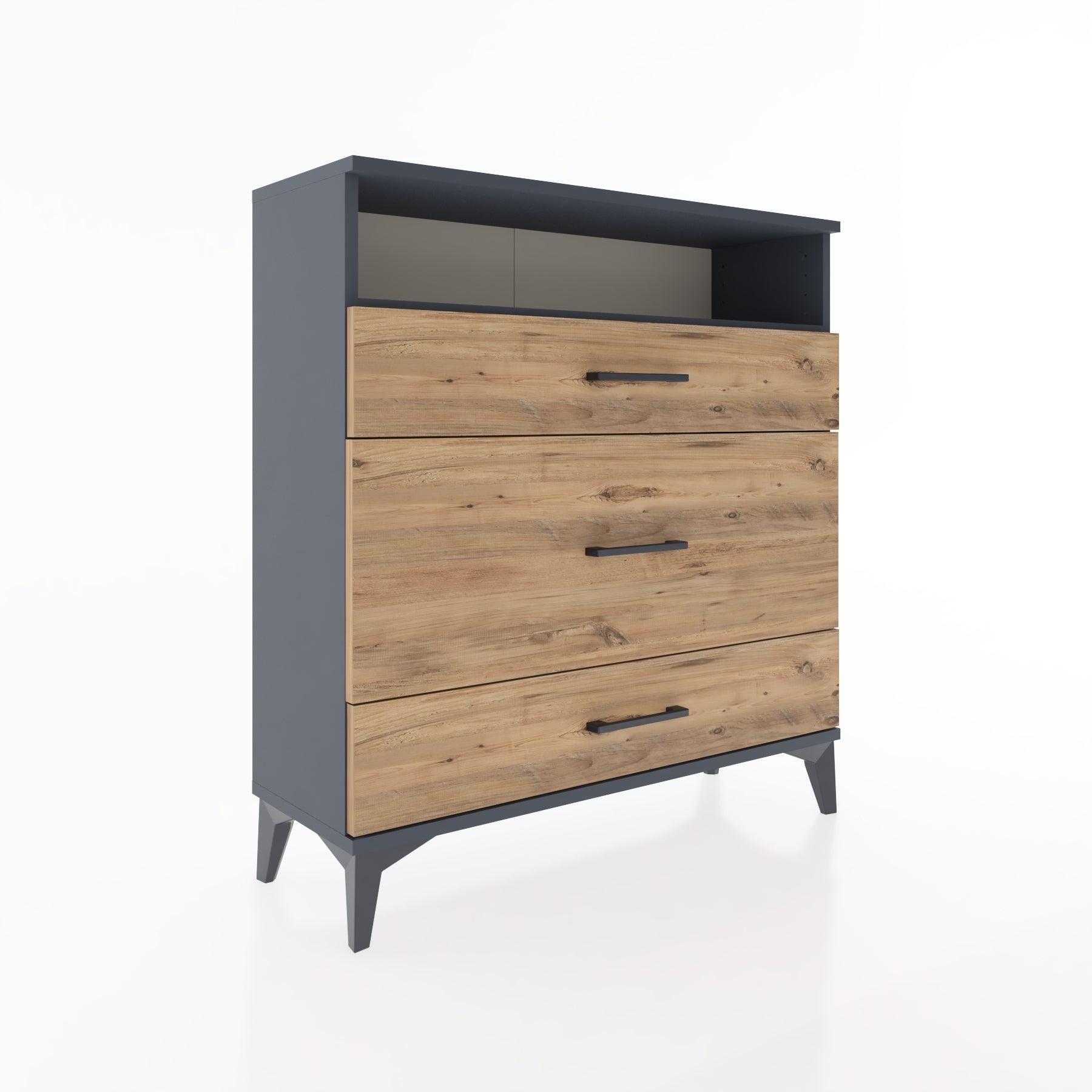 Woodntry Modular Dresser Anthracite 88x30x84 cm with Drawers and Shelves CR20-2