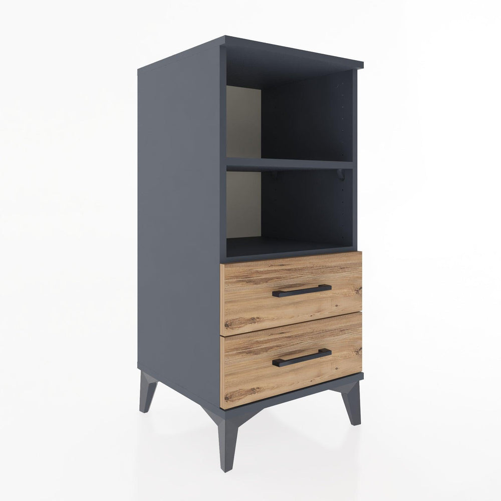 Woodntry Modular Nightstand Anthracite 44x44x84 cm with Drawers and Shelves CR20-2