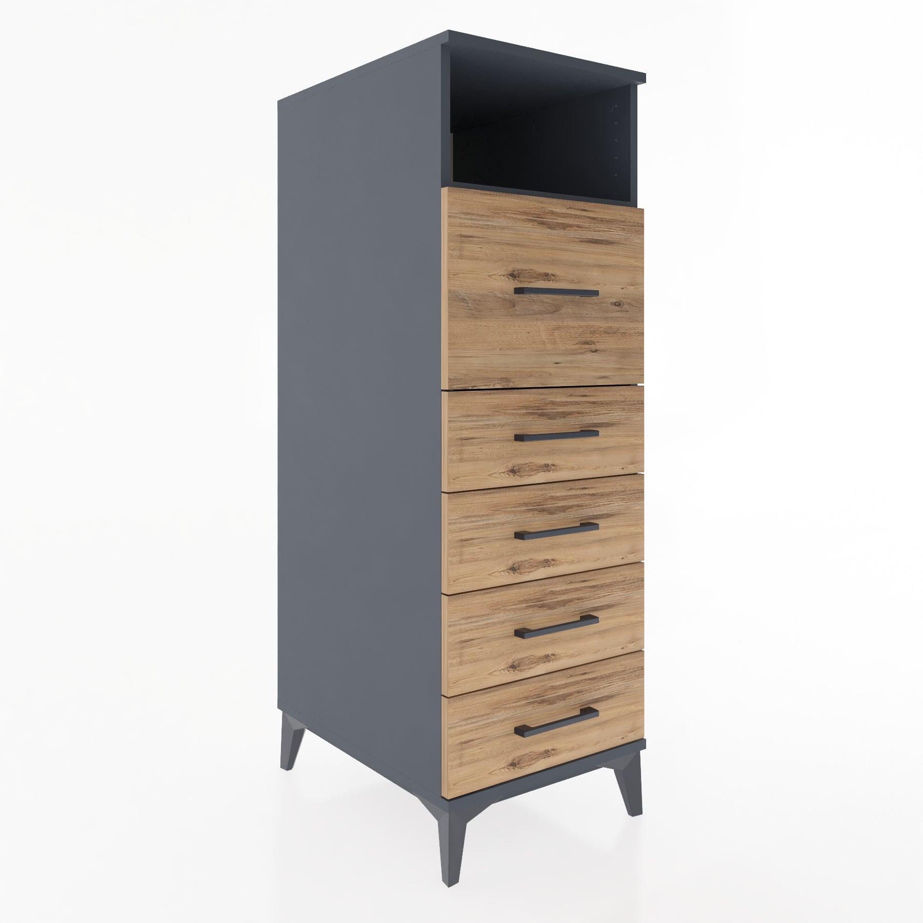 Woodntry Modular Cabinet Anthracite 44x30x122 cm with Drawers and Shelves CR20-2