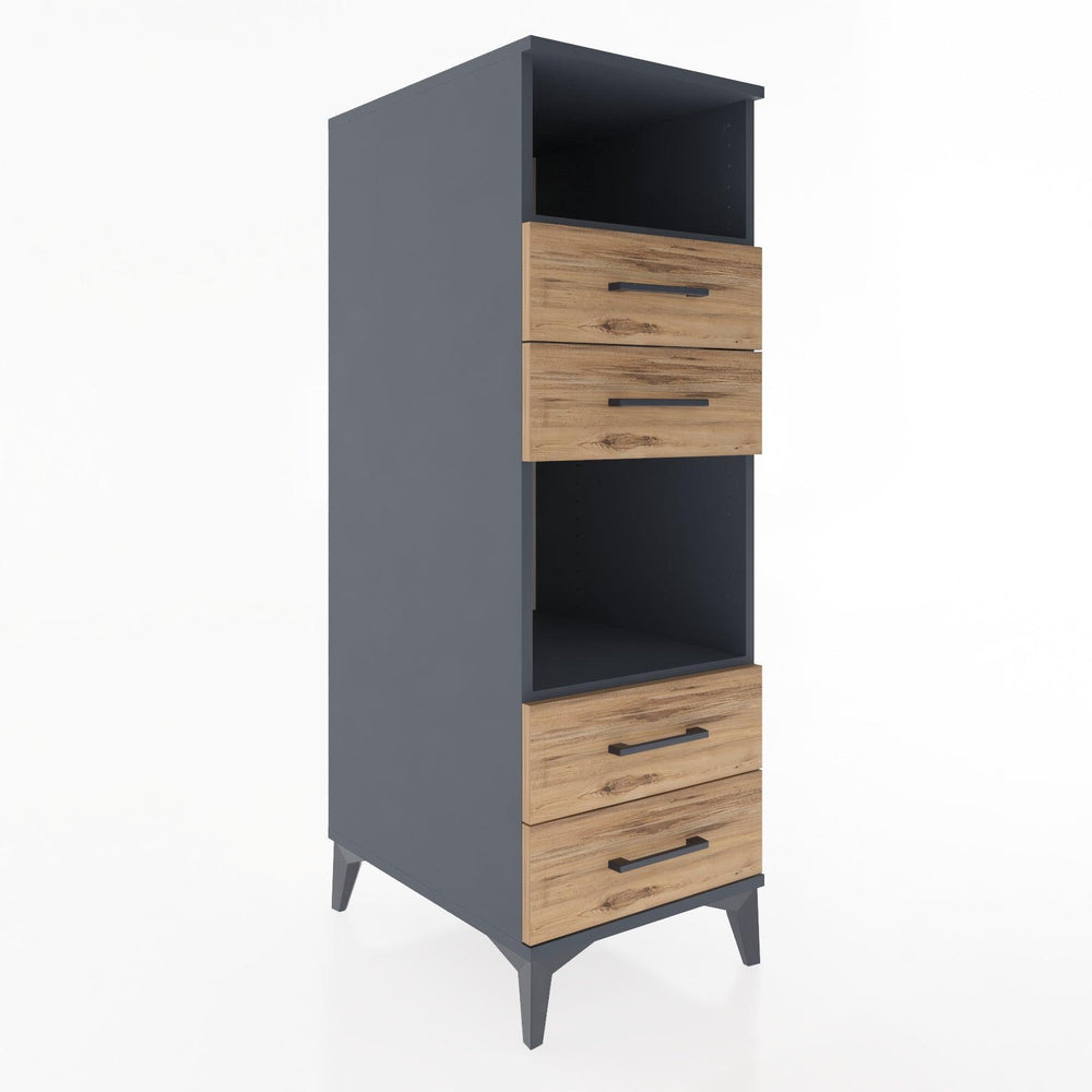 Woodntry Modular Cabinet Anthracite 44x30x122 cm with Drawers and Shelves CR120-2