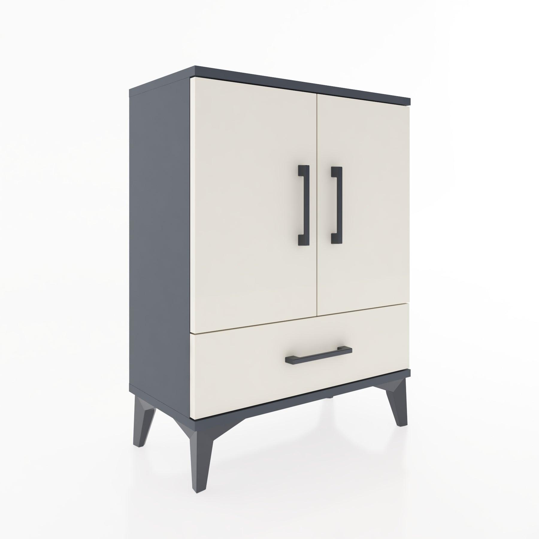 Woodntry Modular Nightstand Anthracite 60x30x68 cm with Cover and Drawer KC20-2