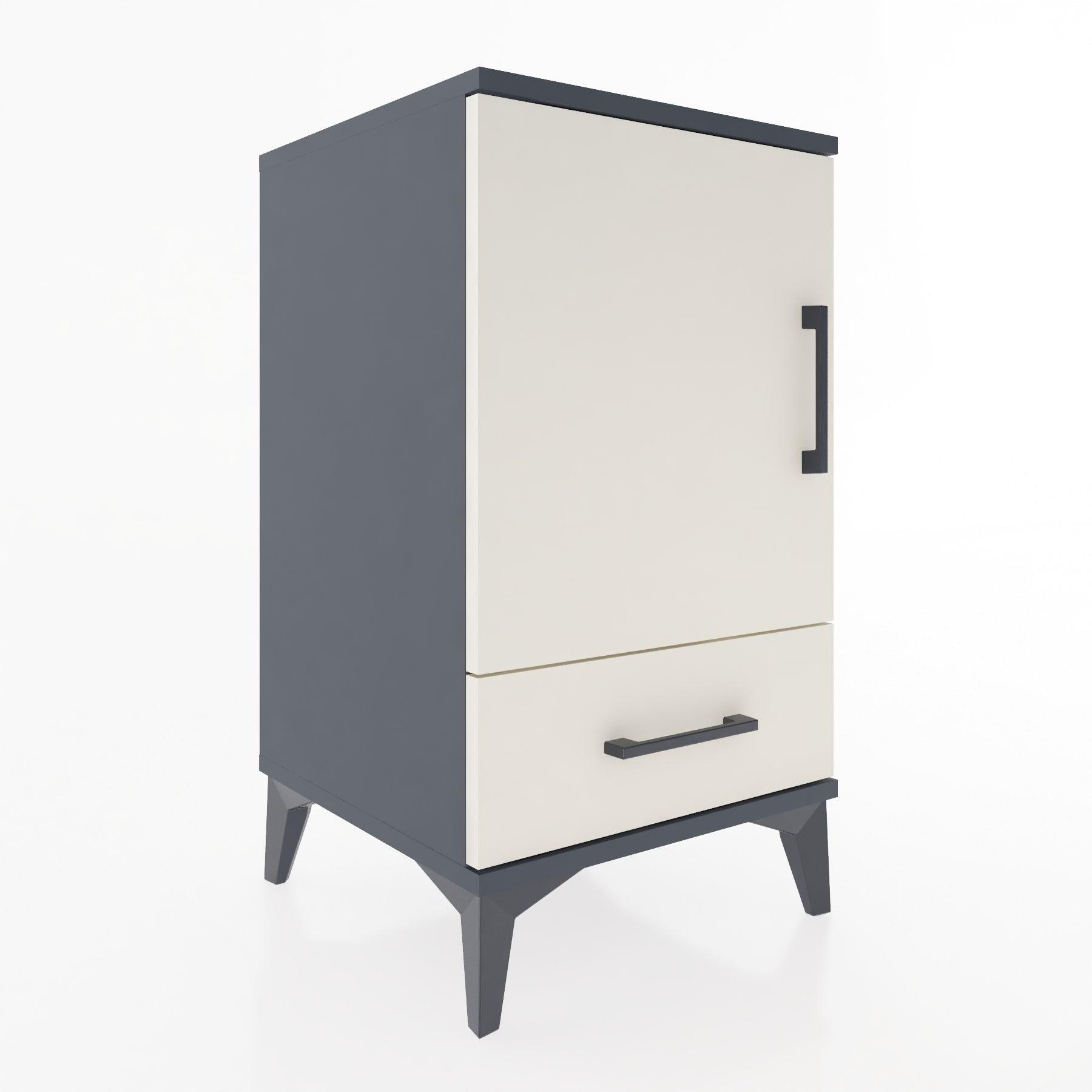 Woodntry Modular Nightstand Anthracite 44x44x68 cm with Cover and Drawer KC20-2
