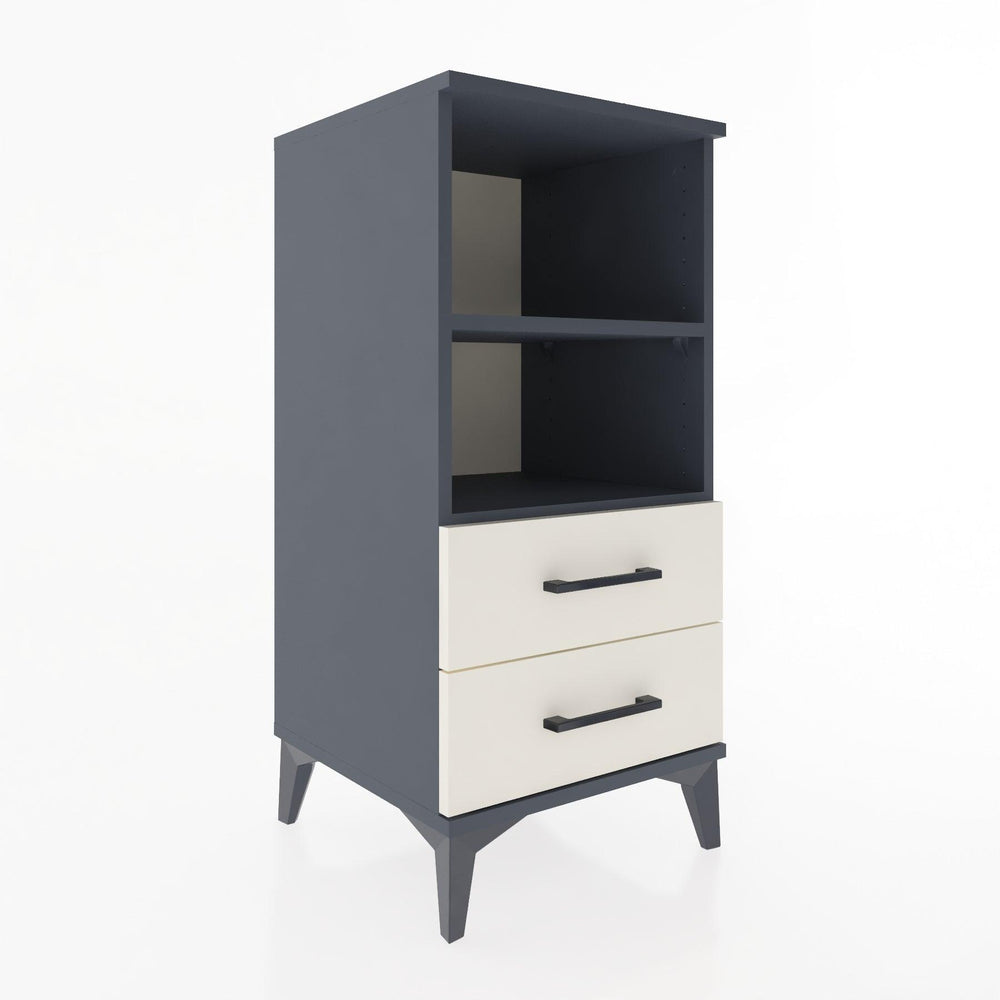 Woodntry Modular Nightstand Anthracite 44x44x84 cm with Drawers and Shelves CR20-2