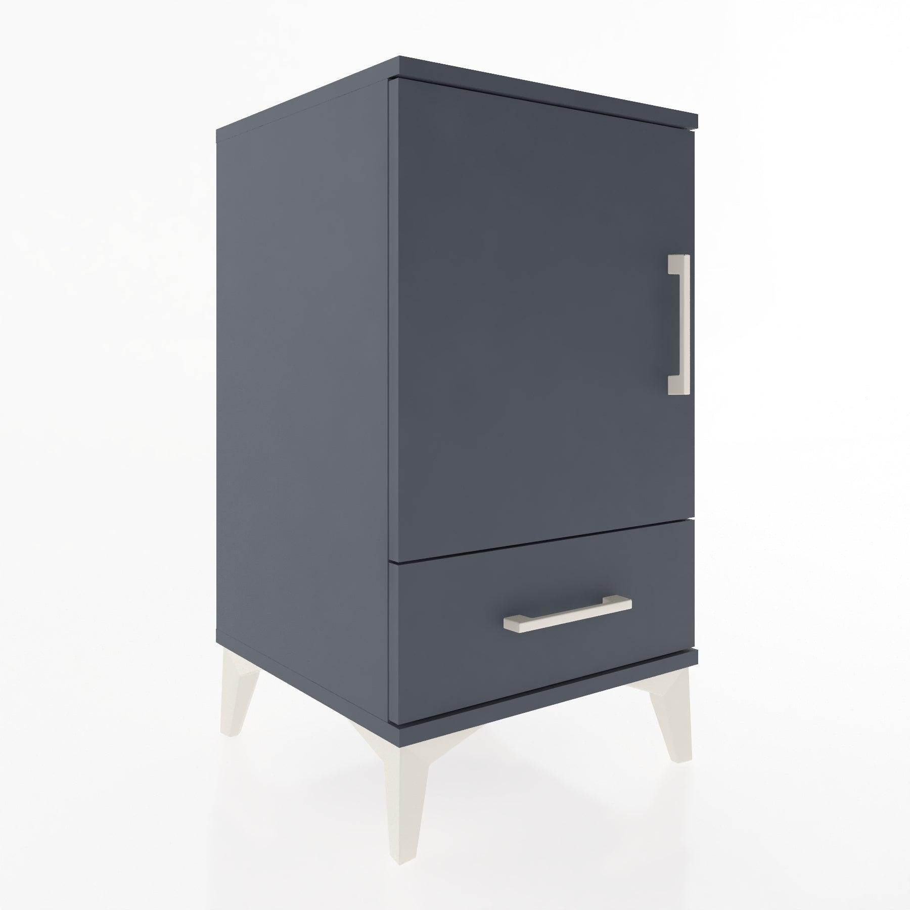 Woodntry Modular Nightstand Anthracite 44x44x68 cm with Cover and Drawer KC20-2