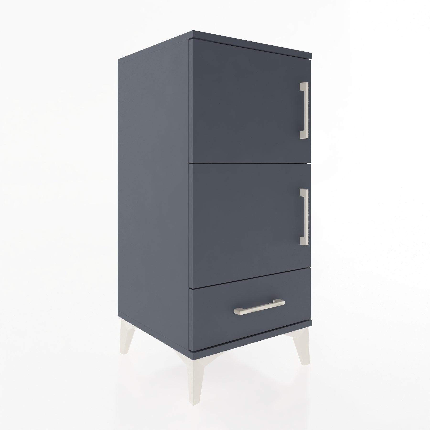Woodntry Modular Nightstand Anthracite 44x44x84 cm with Cover and Drawer KC42-2