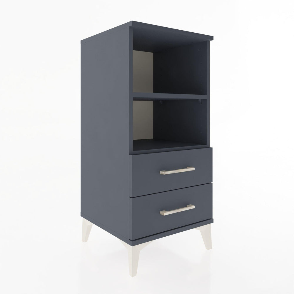 Woodntry Modular Nightstand Anthracite 44x44x84 cm with Drawers and Shelves CR20-2