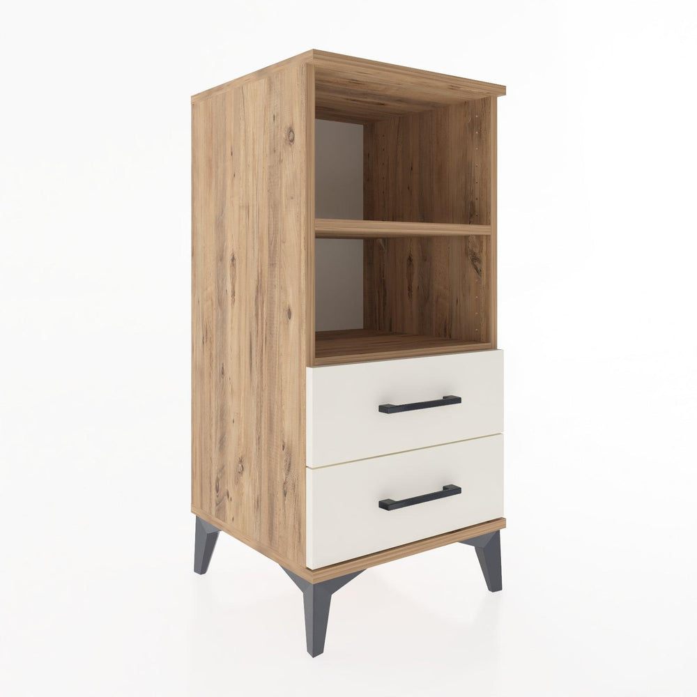 Woodntry Modular Nightstand Pine 44x44x84 cm with Drawers and Shelves CR20-3