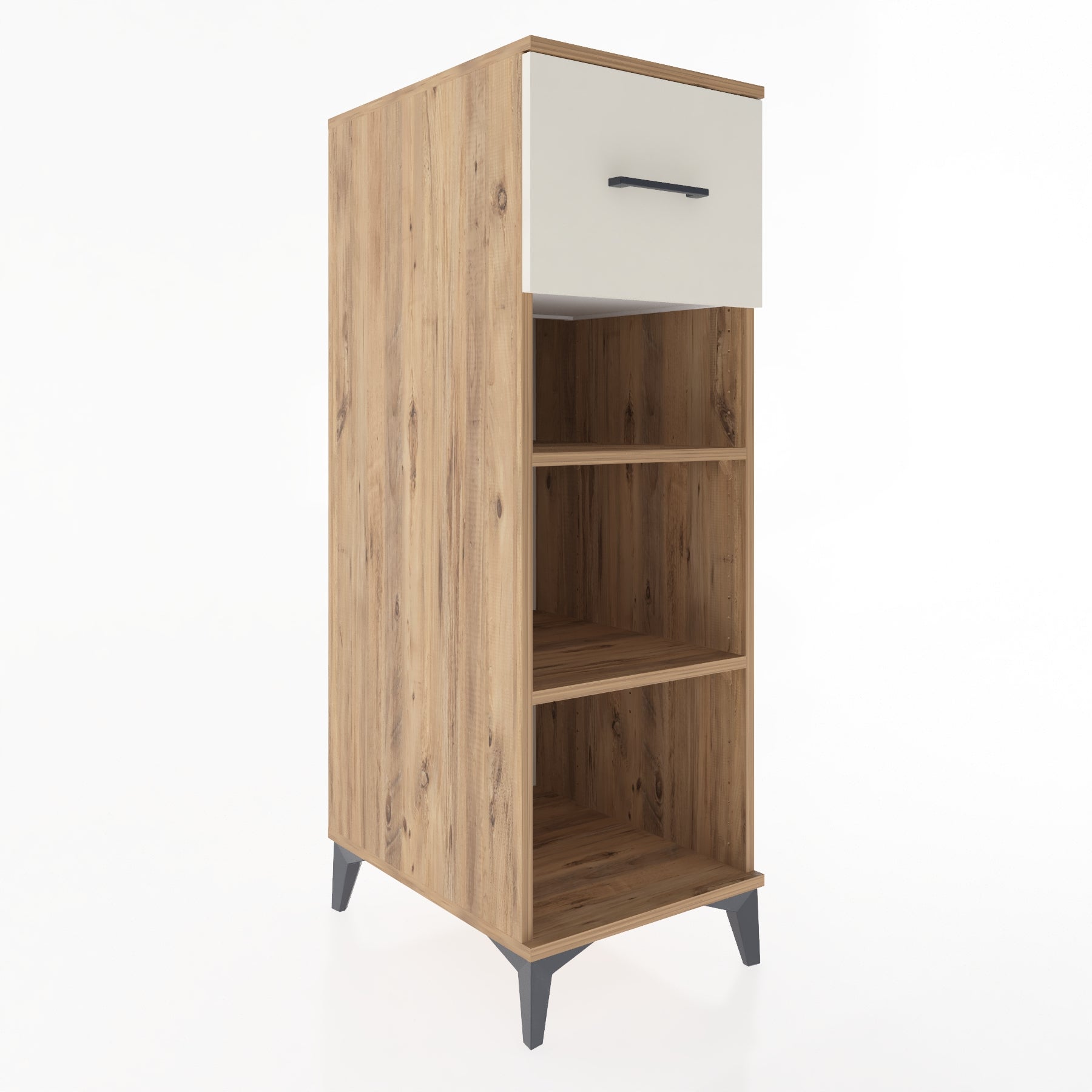 Woodntry Modüler Dolap Çam 44x59x122 cm Çekmeceli ve Raflı CR70-3