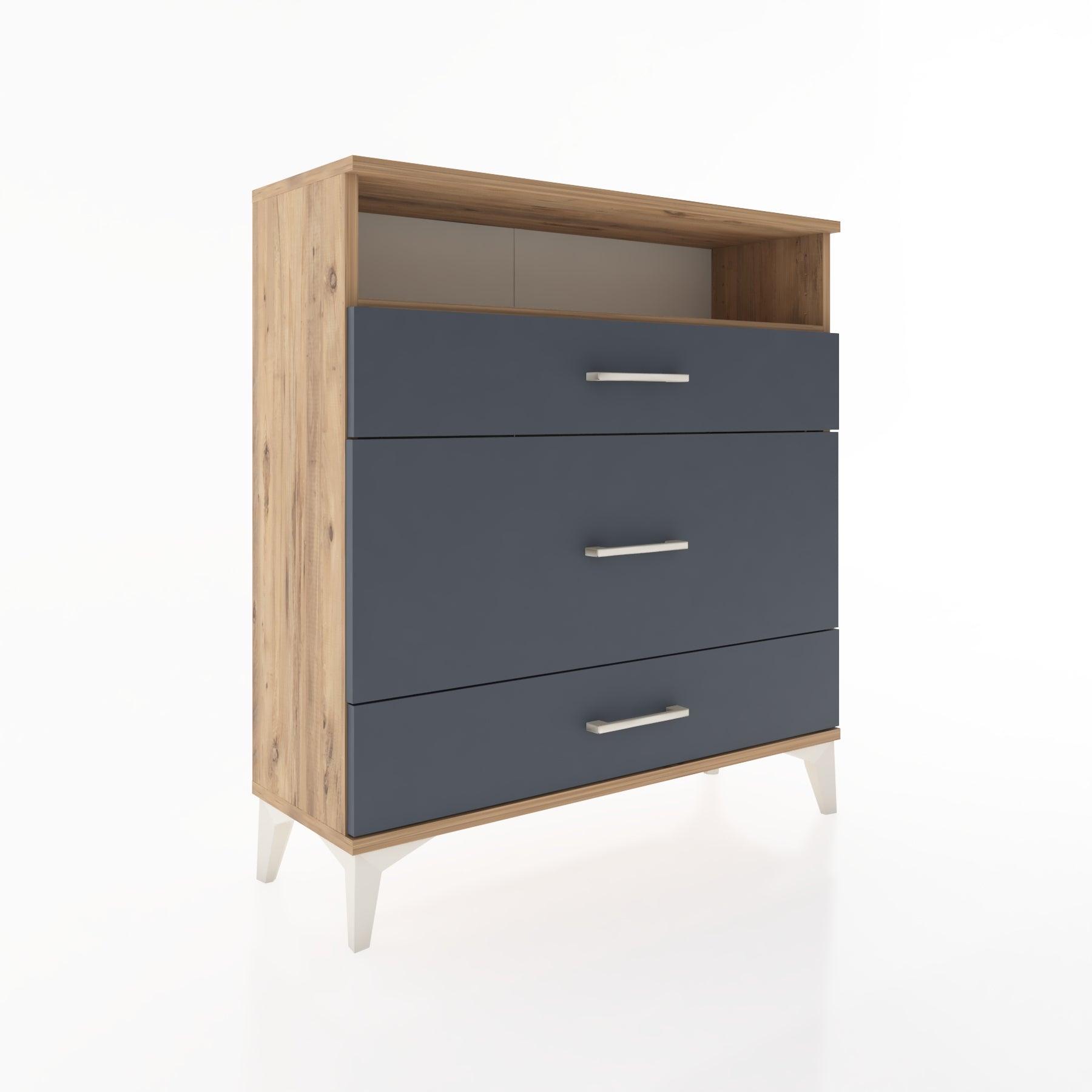Woodntry Modular Dresser Pine 88x30x84 cm with Drawers and Shelves CR20-3