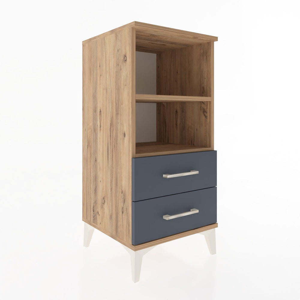Woodntry Modular Nightstand Pine 44x44x84 cm with Drawers and Shelves CR20-3