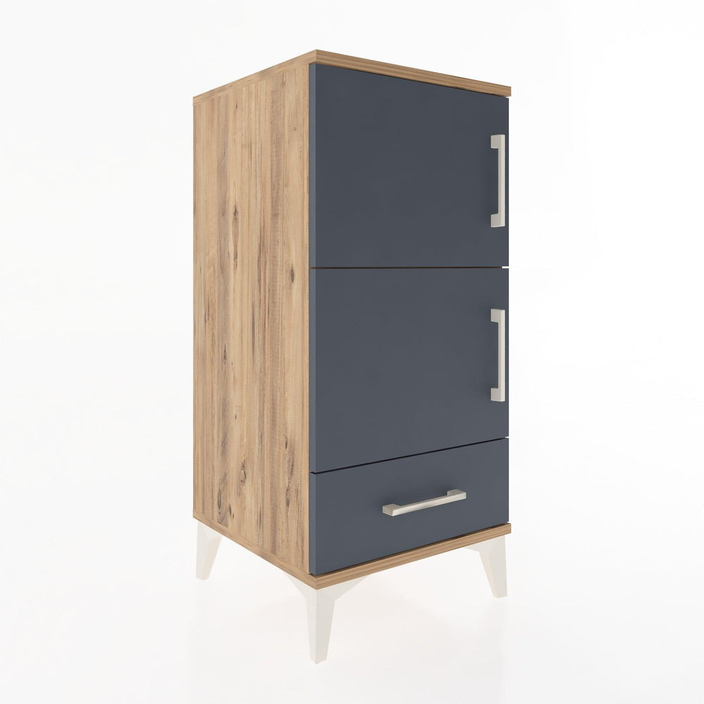 Woodntry Modüler Komodin Çam 44x44x84 cm Kapaklı ve Çekmeceli KC42-3