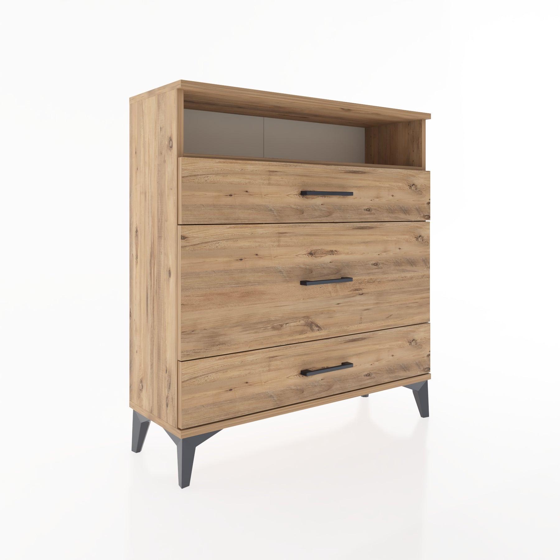 Woodntry Modular Dresser Pine 88x30x84 cm with Drawers and Shelves CR20-3
