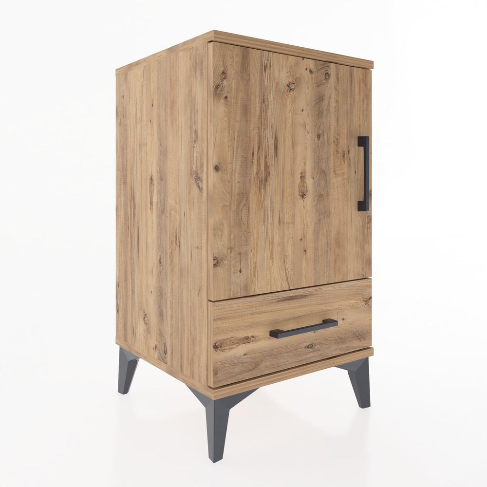 Woodntry Modular Nightstand Pine 44x44x68 cm with Cover and Drawer KC20-3