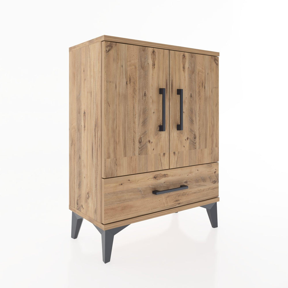 Woodntry Modular Nightstand Pine 60x30x68 cm with Cover and Drawer KC20-3
