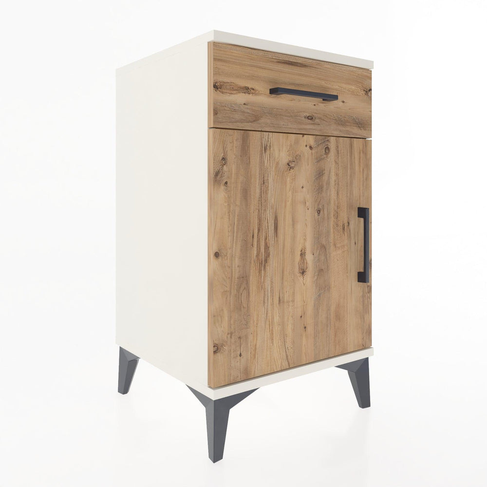 Woodntry Modular Nightstand Moonstone 44x44x68 cm with Cover and Drawer KC21-1