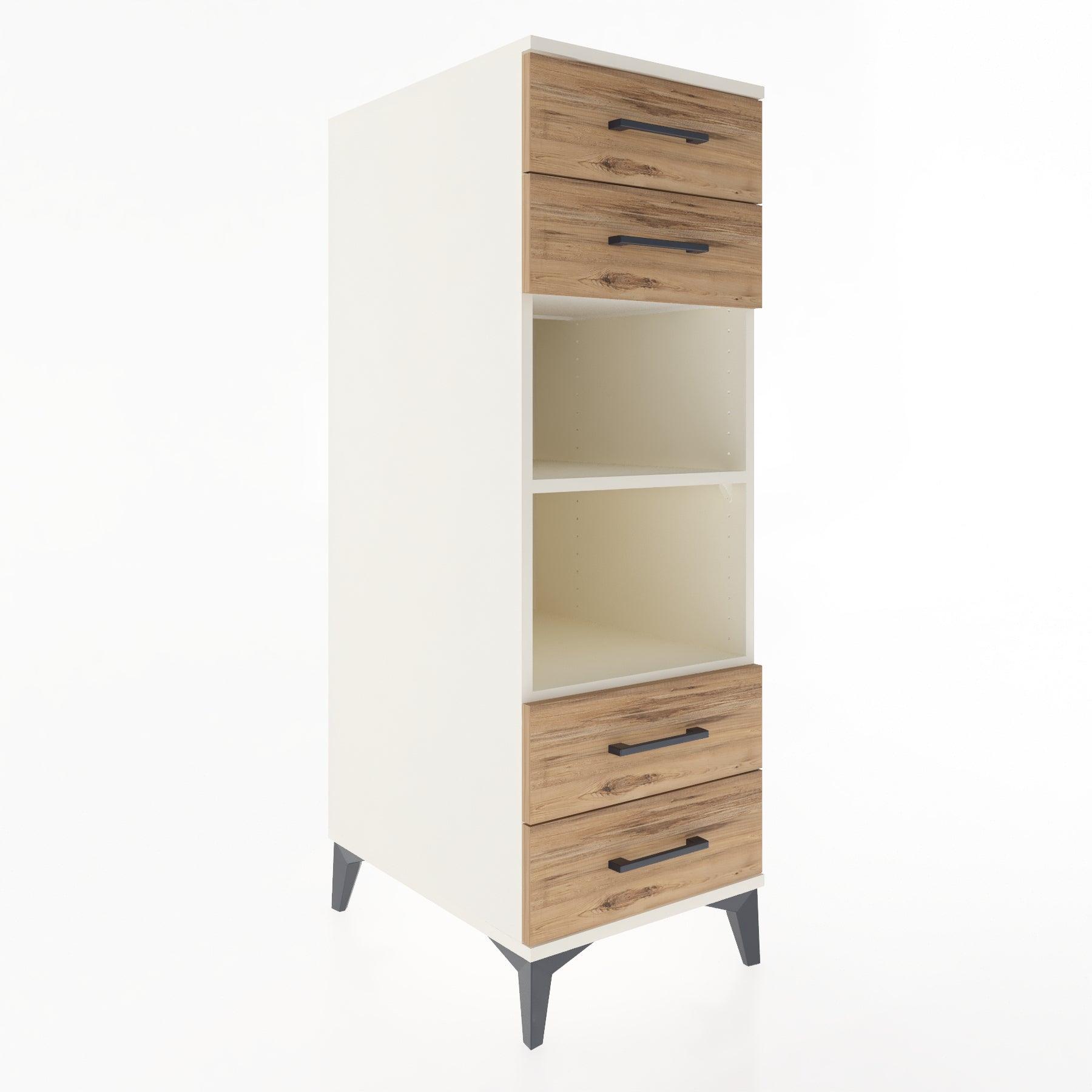 Woodntry Modular Cabinet Moonstone 44x59x122 cm with Drawers and Shelves CR121-1