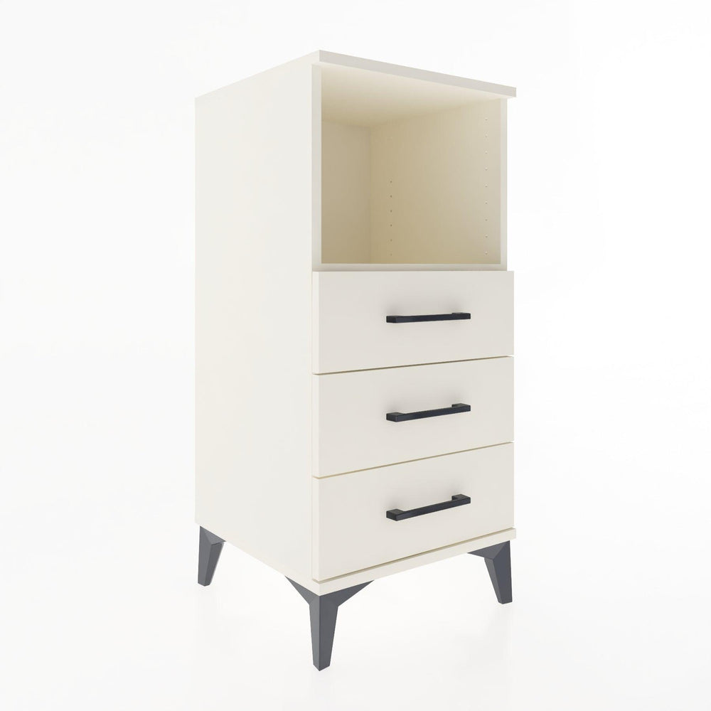 Woodntry Modular Nightstand Moonstone 44x44x84 cm with Drawer and Shelf CR21-1