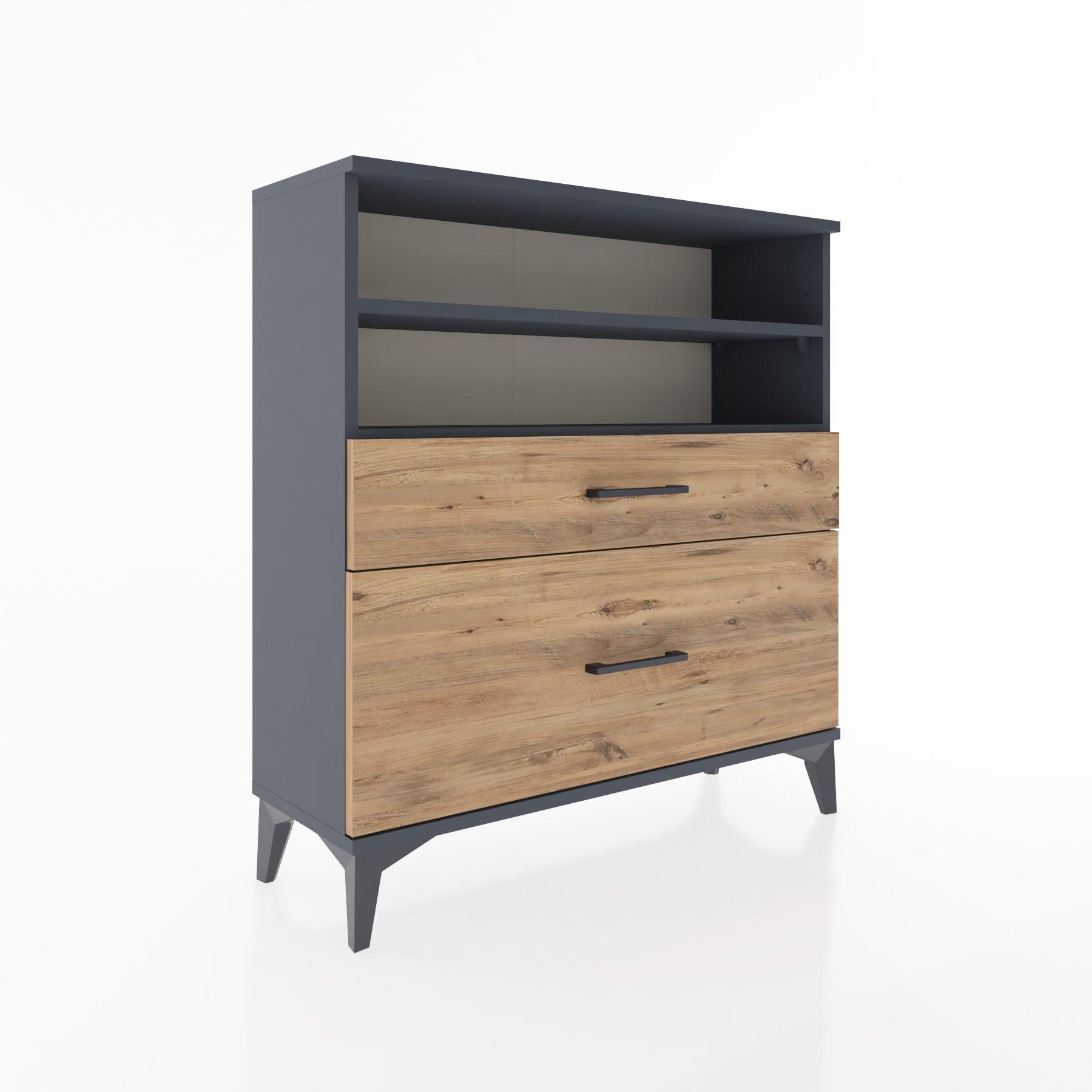 Woodntry Modular Dresser Anthracite 88x30x84 cm with Drawers and Shelves CR21-2