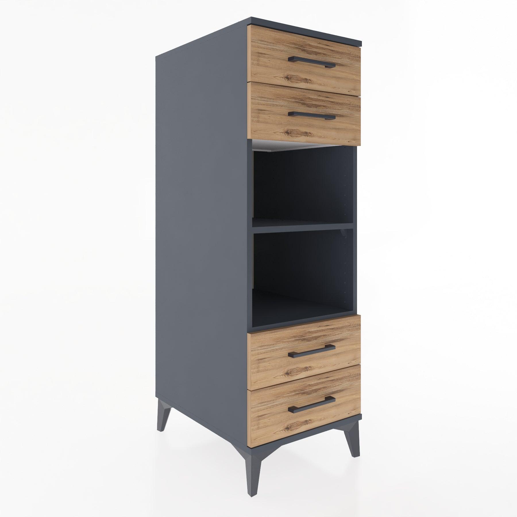 Woodntry Modular Cabinet Anthracite 44x30x122 cm with Drawers and Shelves CR121-2