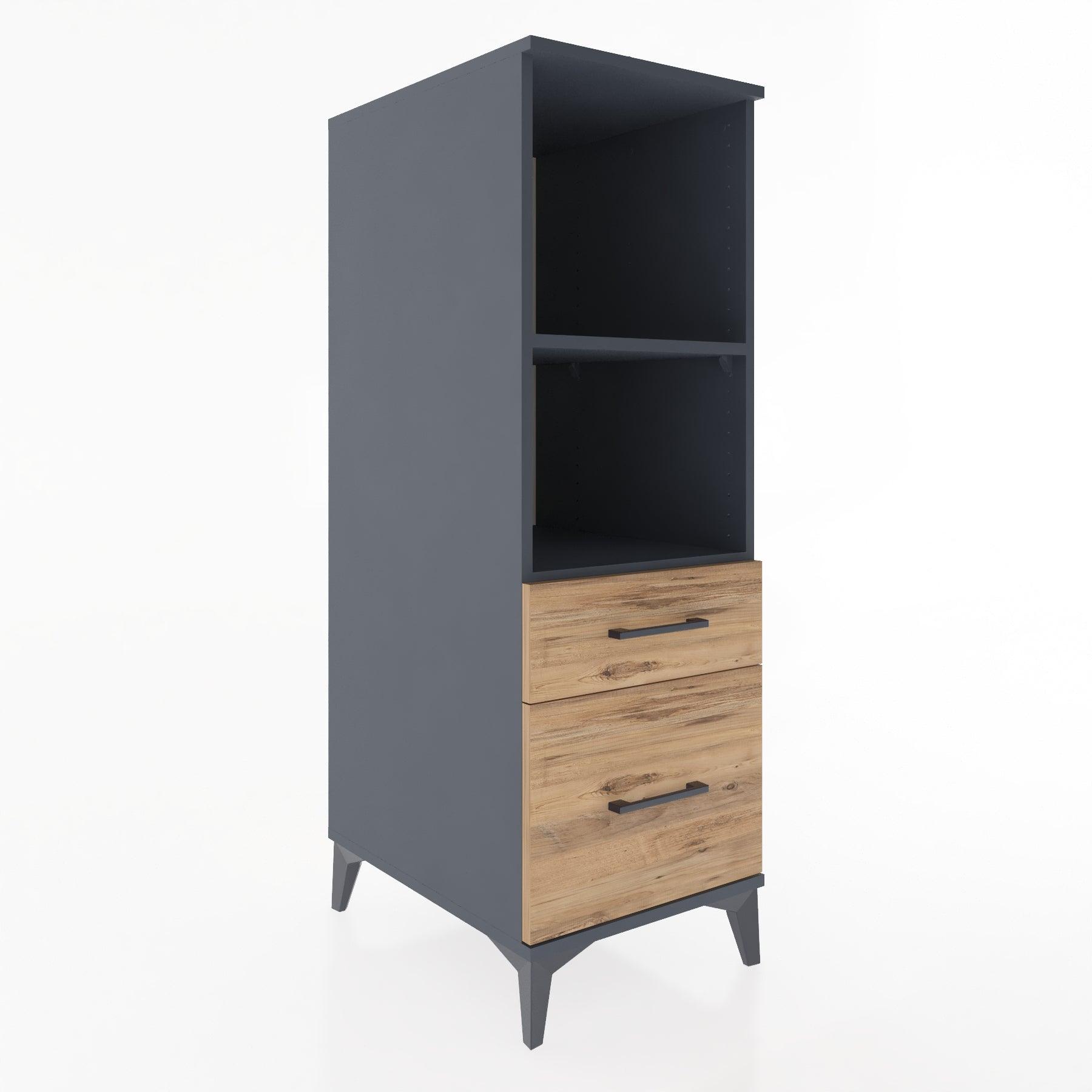 Woodntry Modular Cabinet Anthracite 44x30x122 cm with Drawers and Shelves CR71-2
