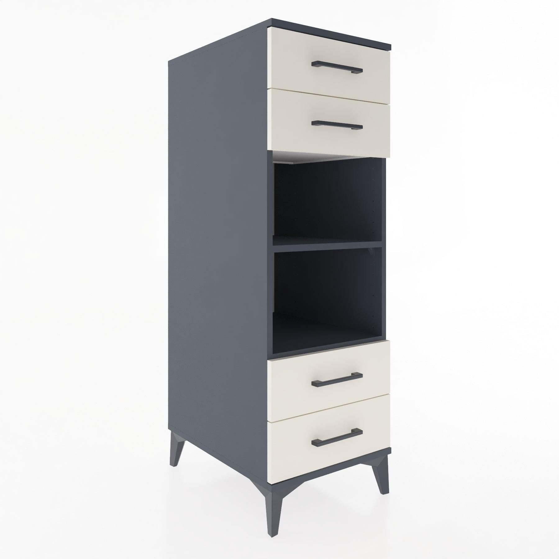 Woodntry Modular Cabinet Anthracite 44x30x122 cm with Drawers and Shelves CR121-2
