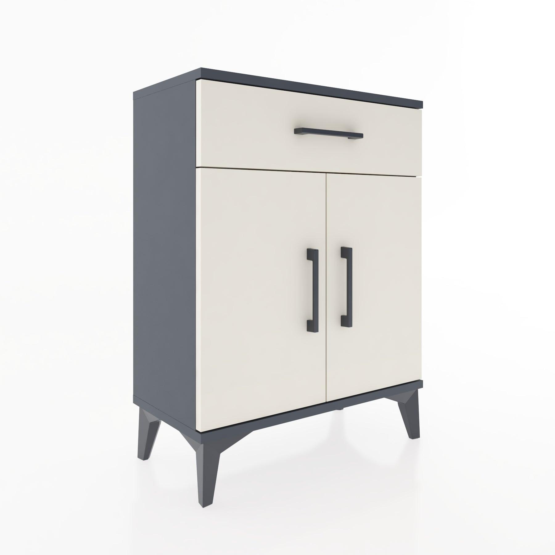 Woodntry Modular Nightstand Anthracite 60x30x68 cm with Cover and Drawer KC21-2