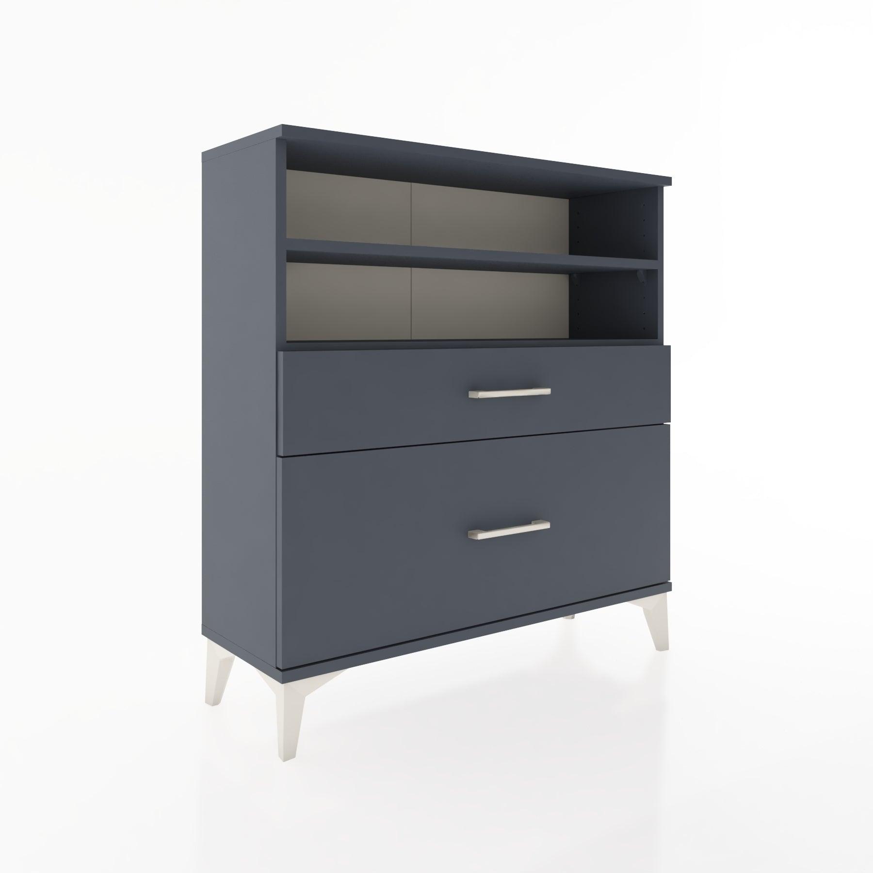 Woodntry Modular Dresser Anthracite 88x30x84 cm with Drawers and Shelves CR21-2
