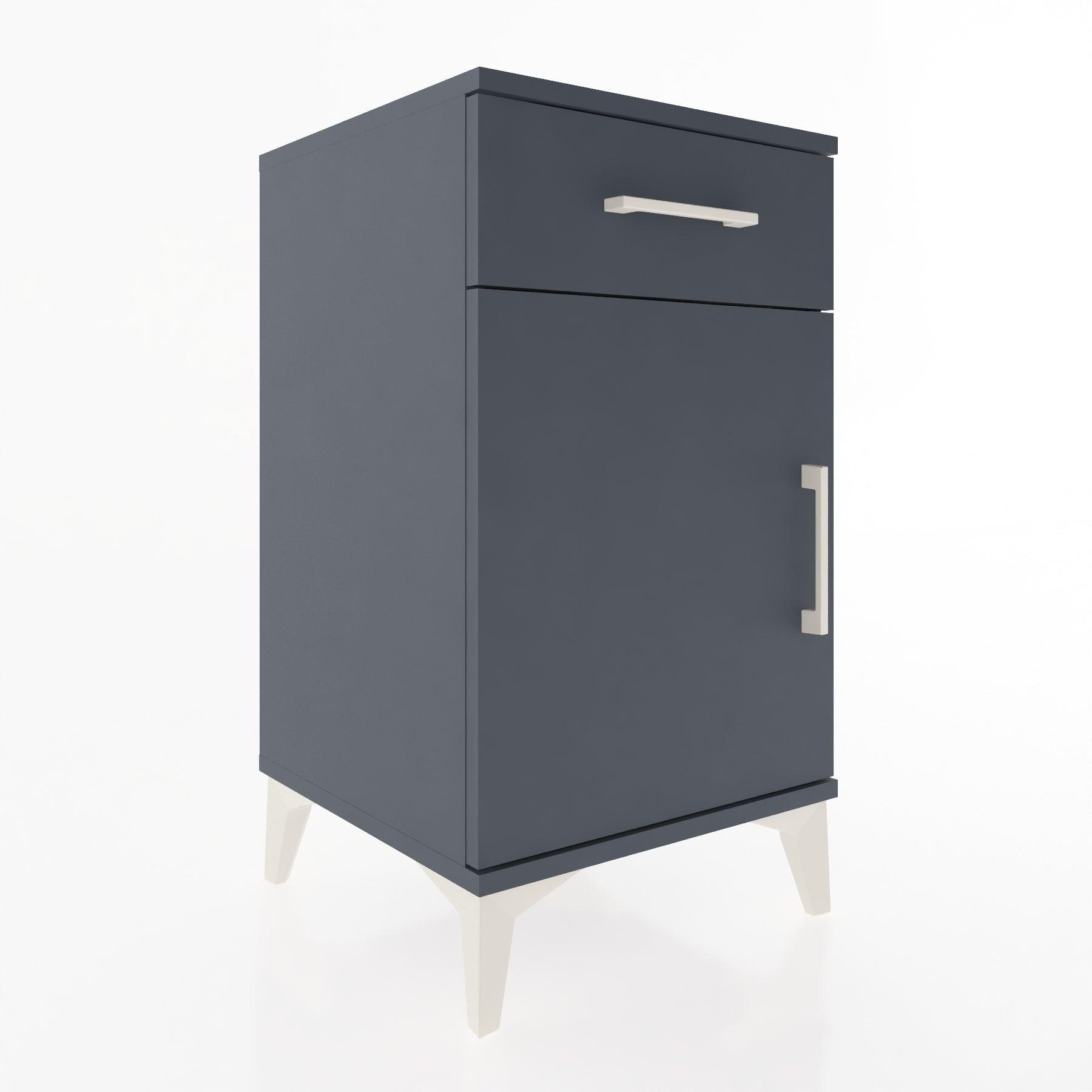 Woodntry Modular Nightstand Anthracite 44x44x68 cm with Cover and Drawer KC21-2