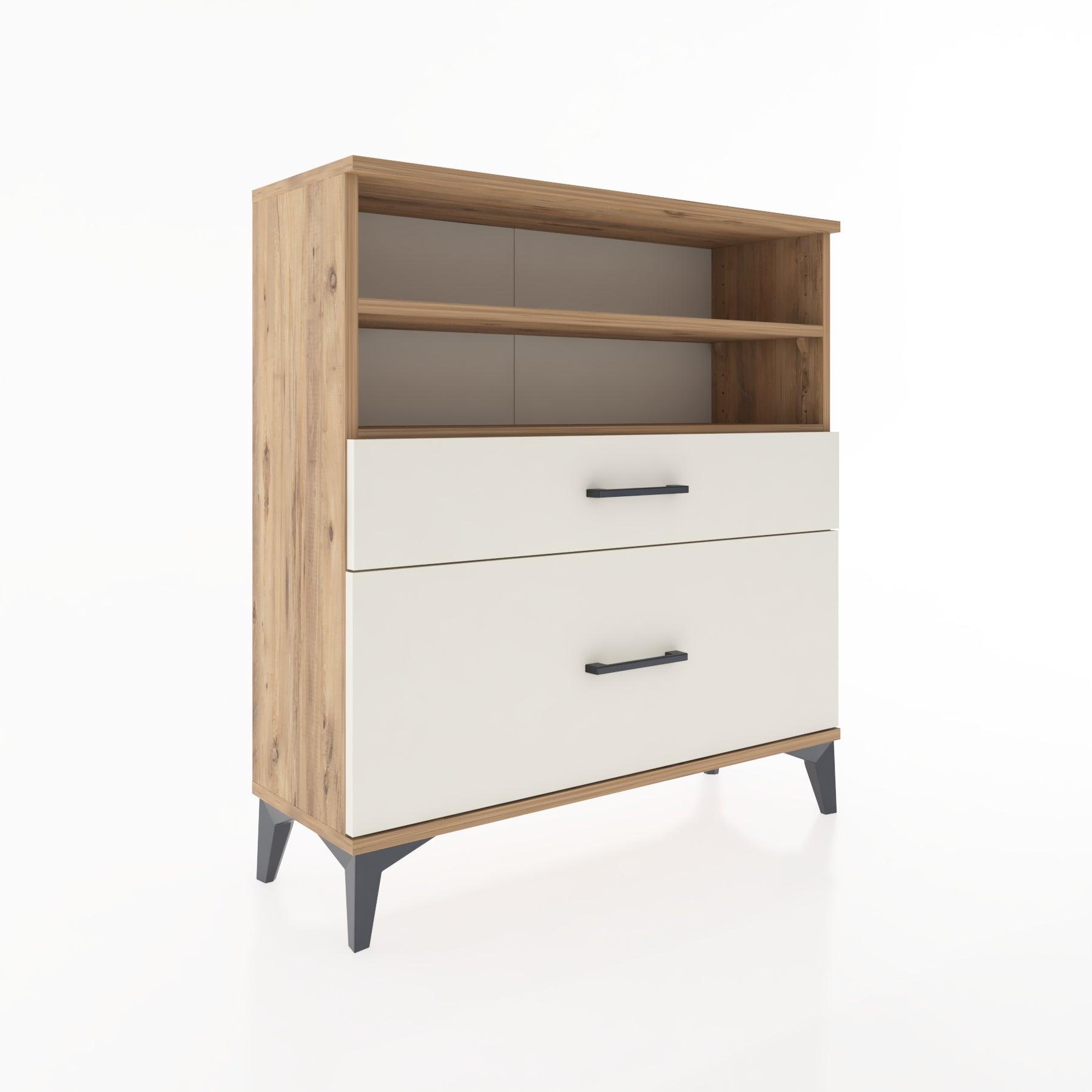 Woodntry Modular Dresser Pine 88x30x84 cm with Drawers and Shelves CR21-3