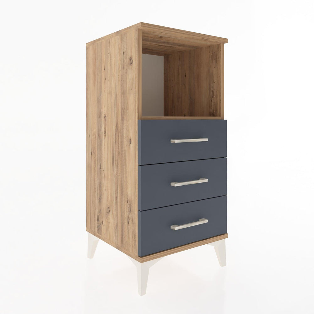 Woodntry Modular Nightstand Pine 44x44x84 cm with Drawers and Shelves CR21-3