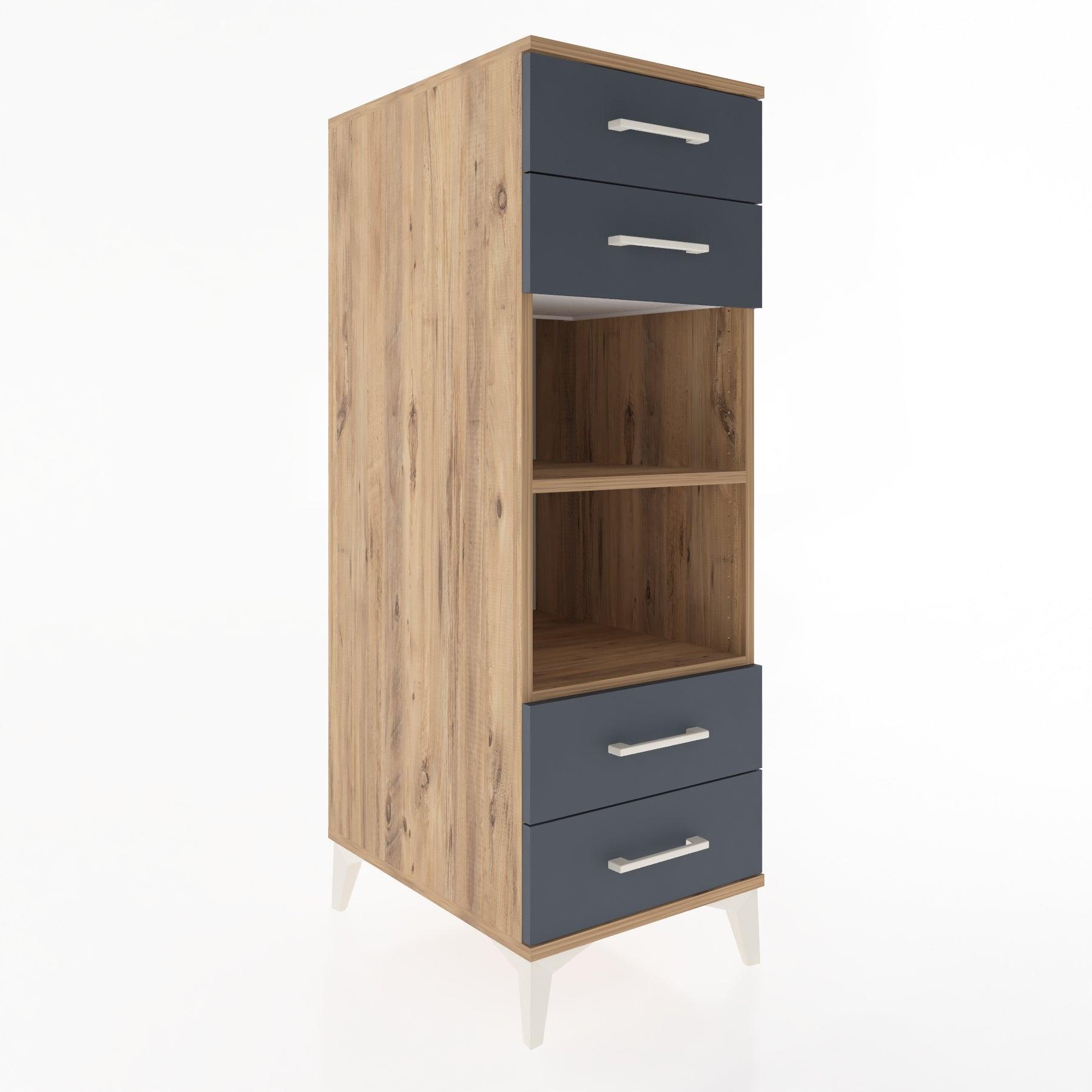 Woodntry Modular Cabinet Pine 44x59x122 cm with Drawers and Shelves CR121-3