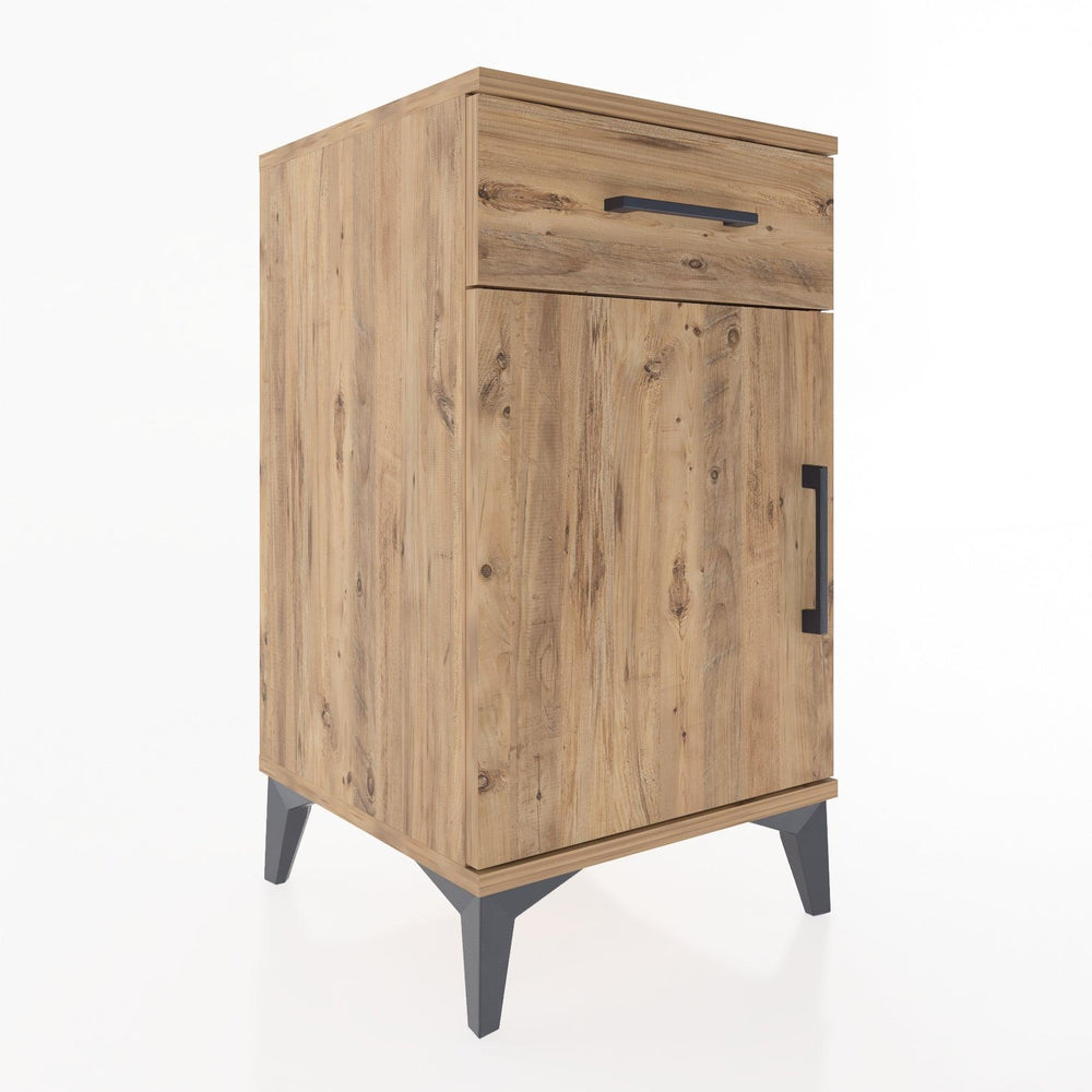 Woodntry Modular Nightstand Pine 44x44x68 cm with Cover and Drawer KC21-3