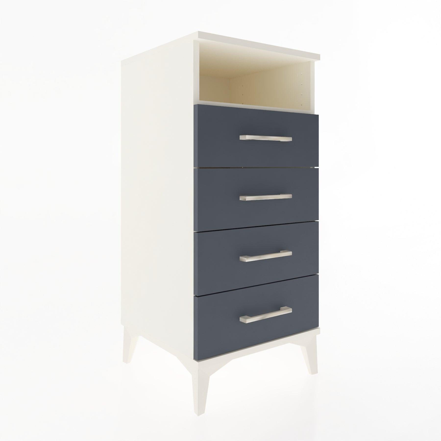 Woodntry Modular Nightstand Moonstone 44x44x84 cm with Drawer and Shelf CR22-1