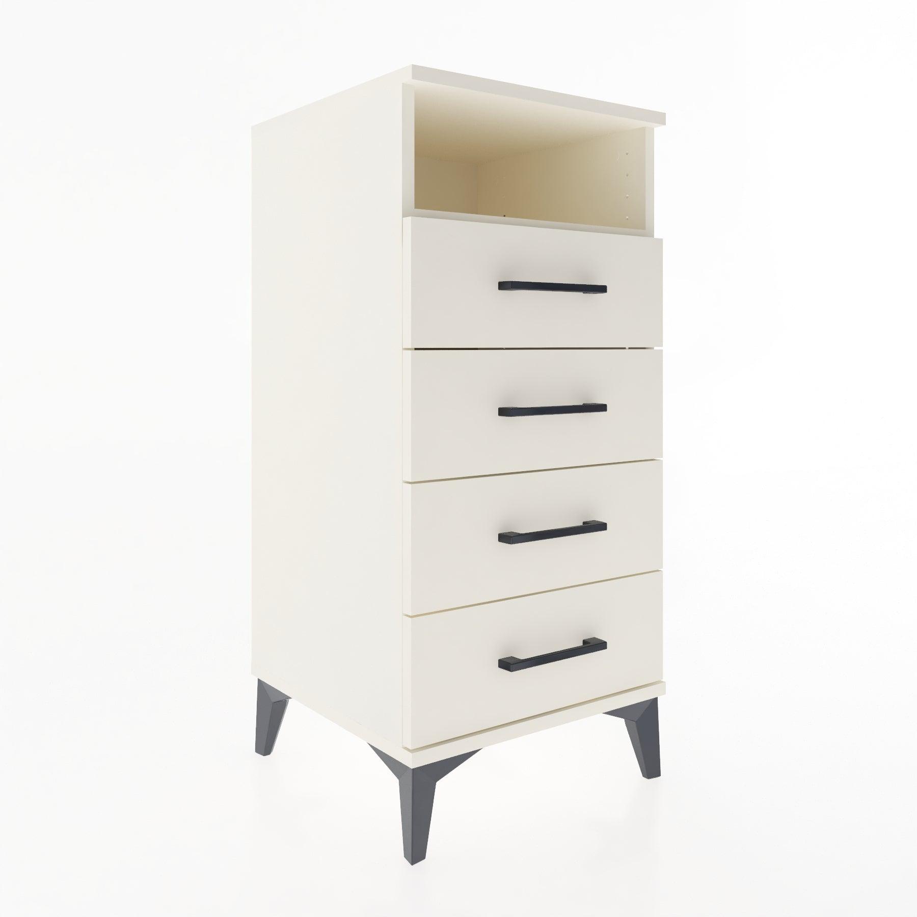 Woodntry Modular Nightstand Moonstone 44x44x84 cm with Drawer and Shelf CR22-1