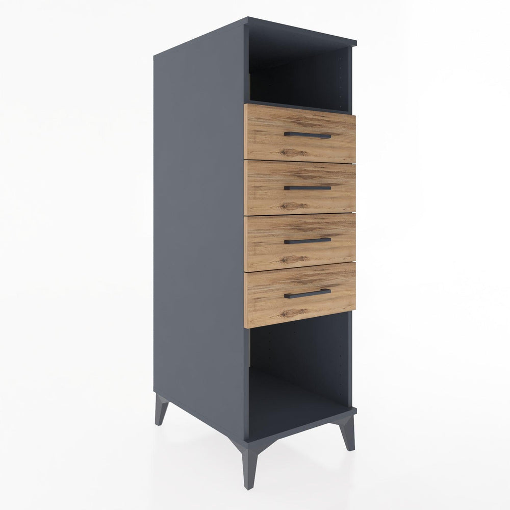 Woodntry Modular Cabinet Anthracite 44x30x122 cm with Drawers and Shelves CR122-2