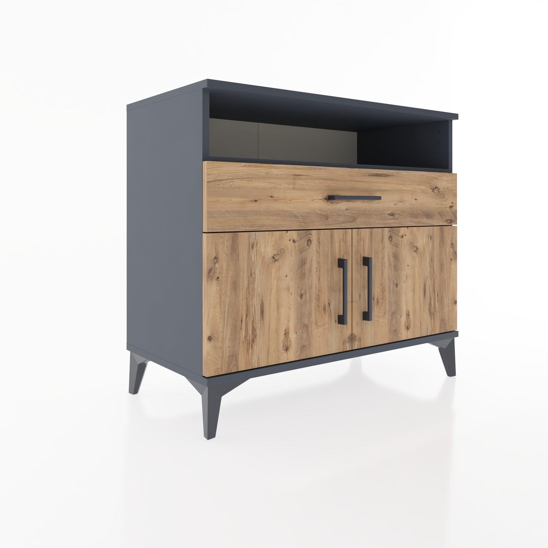 Woodntry Modüler Şifonyer Antrasit 88x44x68 cm Fonksiyonel F22-2
