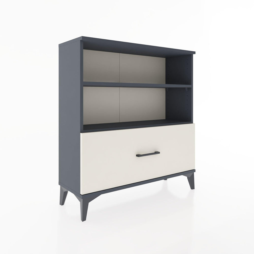 Woodntry Modüler Şifonyer Antrasit 88x30x84 cm Çekmeceli ve Raflı CR22-2