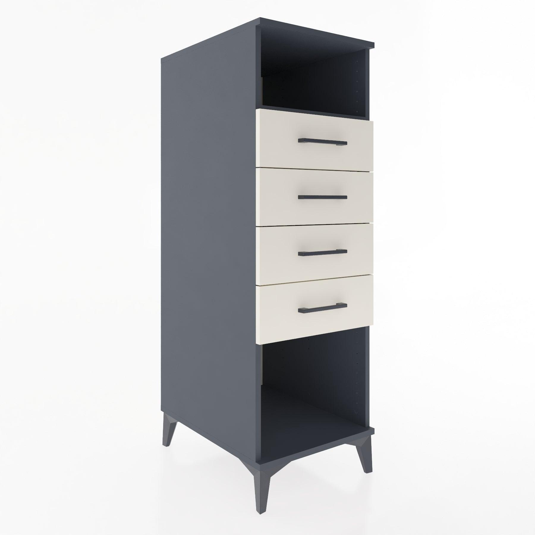Woodntry Modular Cabinet Anthracite 44x30x122 cm with Drawers and Shelves CR122-2