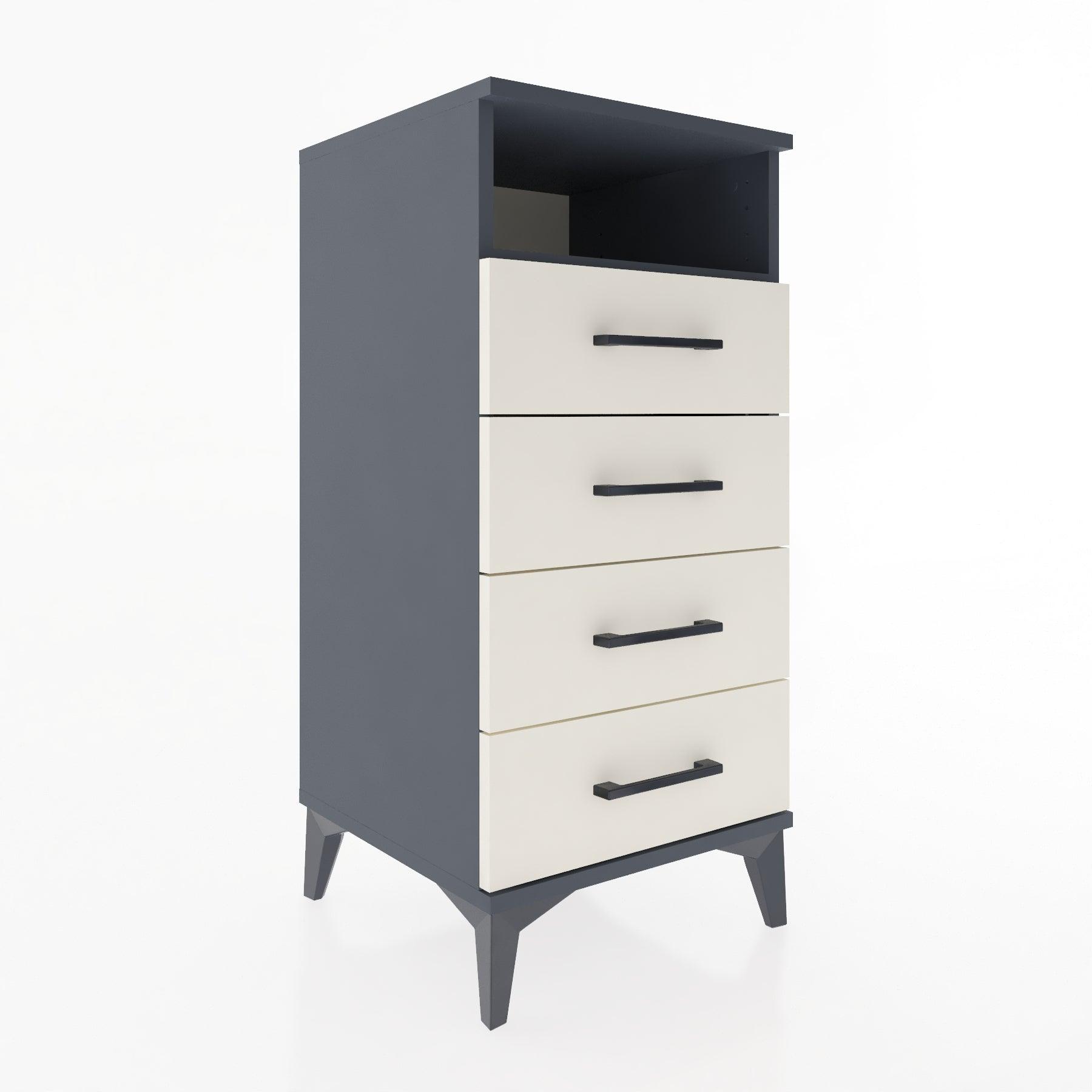 Woodntry Modular Nightstand Anthracite 44x44x84 cm with Drawers and Shelves CR22-2