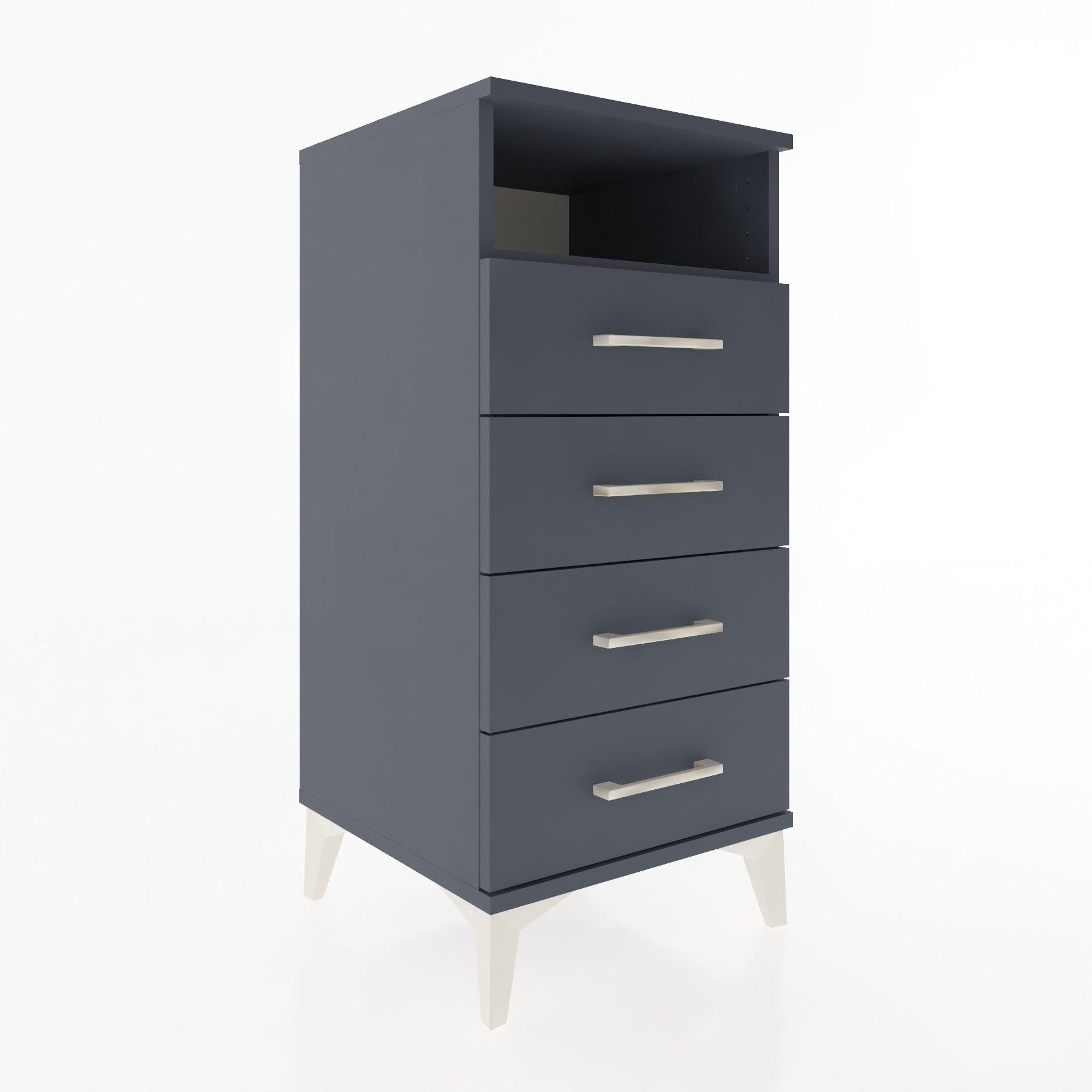 Woodntry Modular Nightstand Anthracite 44x44x84 cm with Drawers and Shelves CR22-2