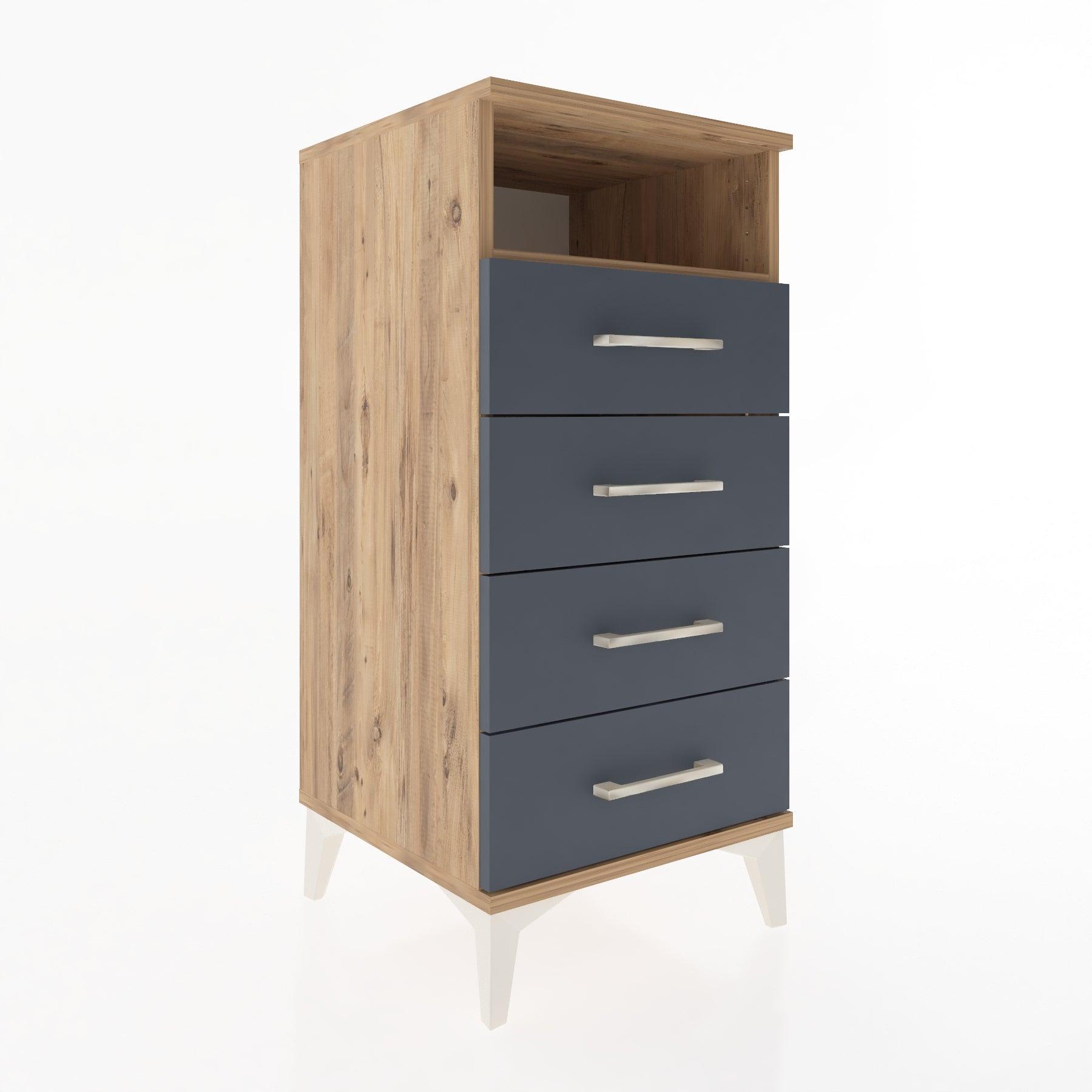 Woodntry Modular Nightstand Pine 44x44x84 cm with Drawers and Shelves CR22-3