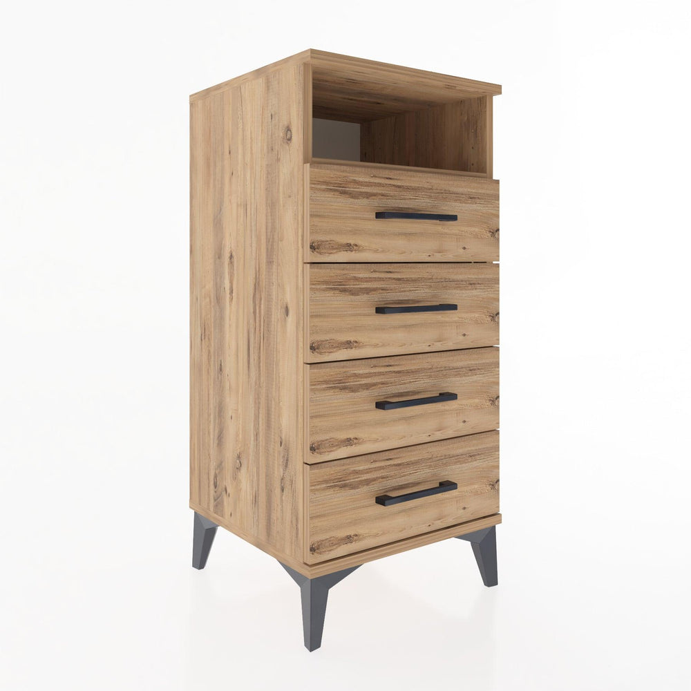 Woodntry Modular Nightstand Pine 44x44x84 cm with Drawers and Shelves CR22-3